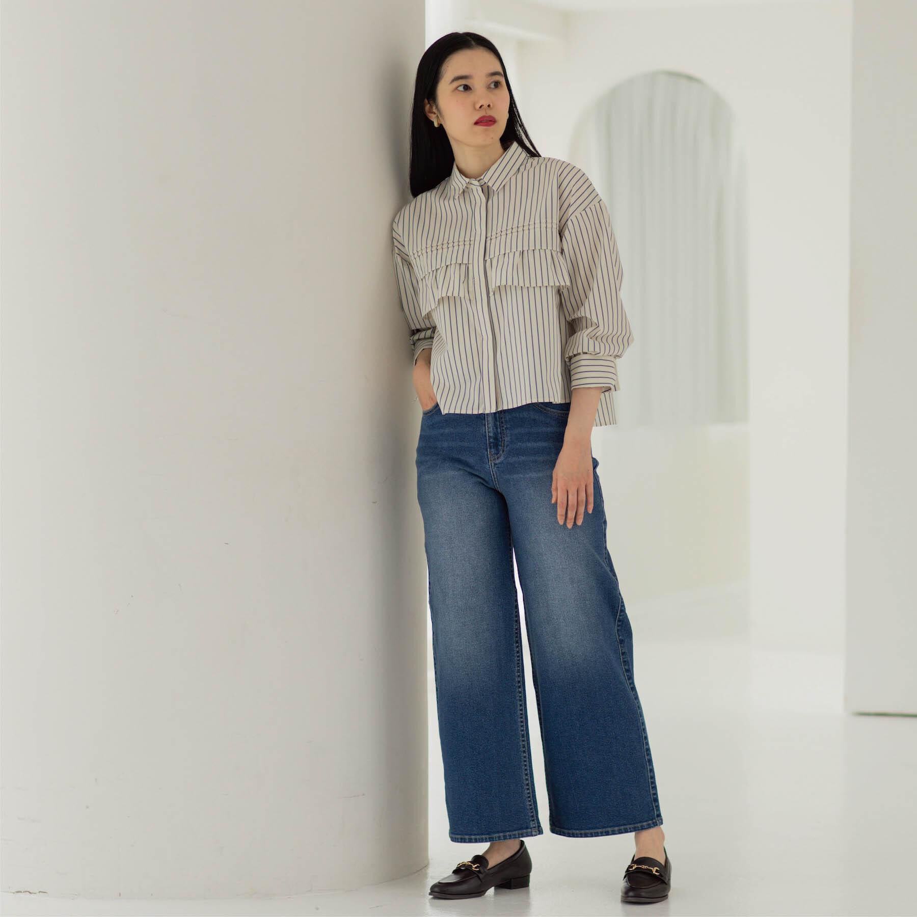 OPAQUE.CLIP「タックフリルシャツ【洗濯機OK】」|シャツ・ブラウス|