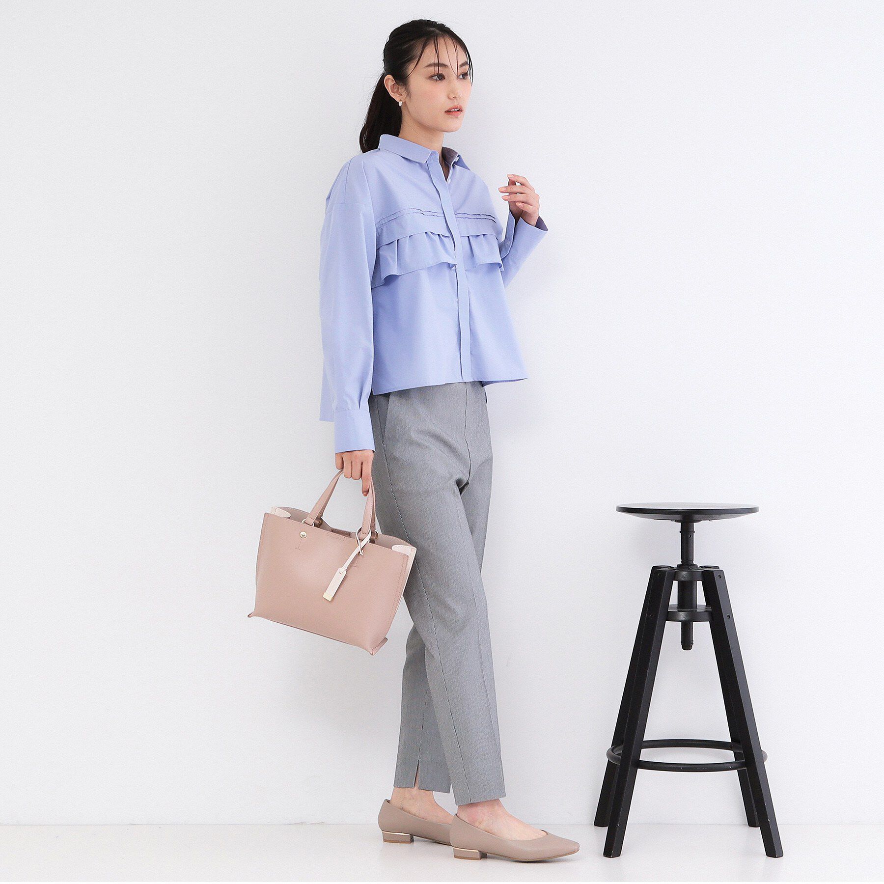 OPAQUE.CLIP「タックフリルシャツ【洗濯機OK】」|シャツ・ブラウス|