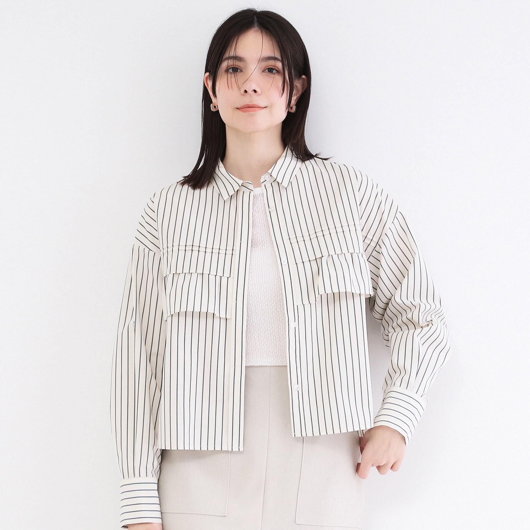 OPAQUE.CLIP「タックフリルシャツ【洗濯機OK】」|シャツ・ブラウス|