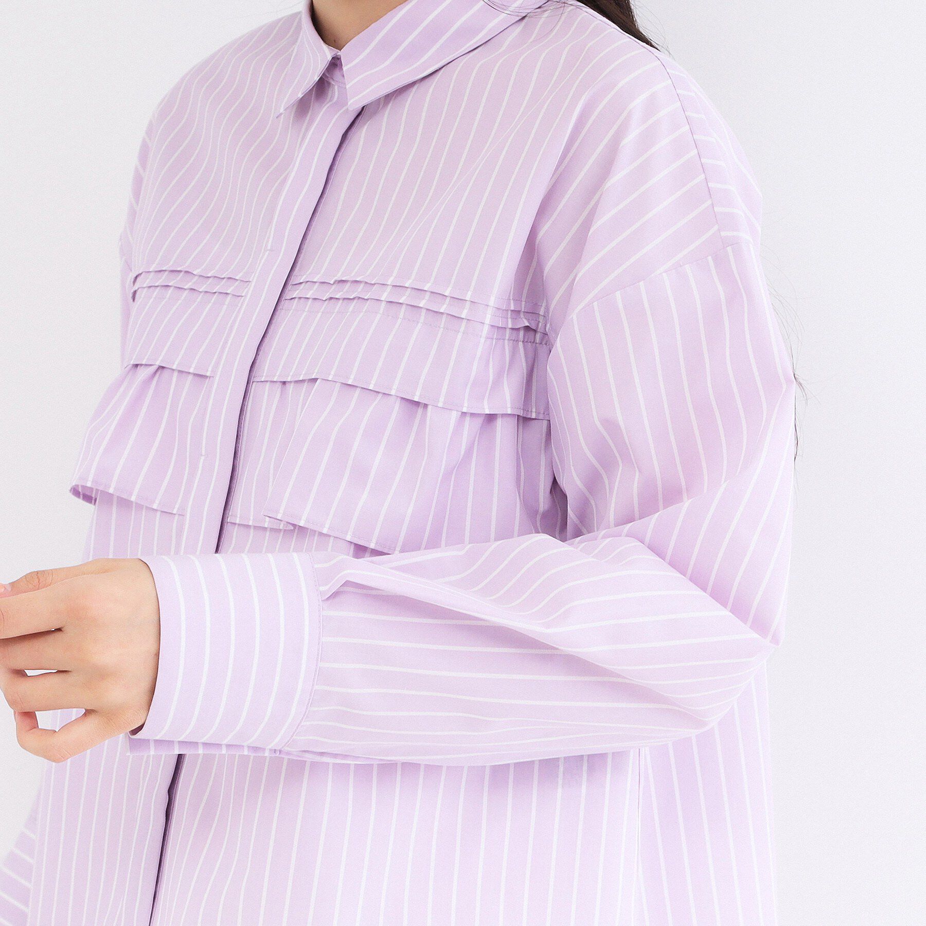 OPAQUE.CLIP「タックフリルシャツ【洗濯機OK】」|シャツ・ブラウス|