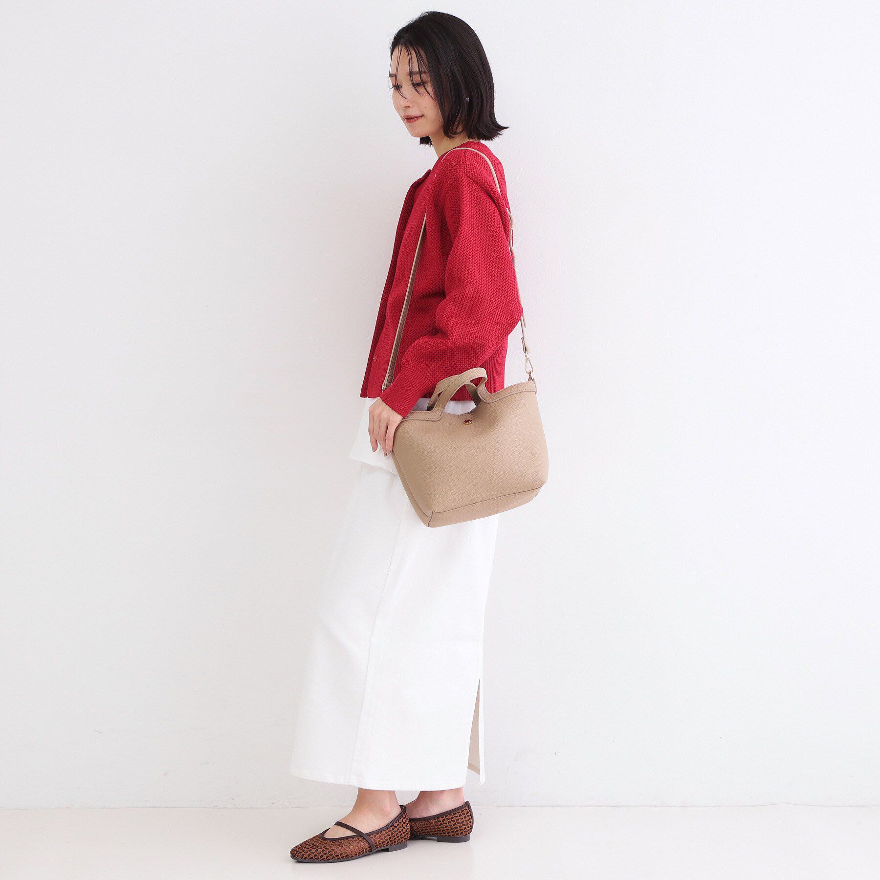 OPAQUE.CLIP「2WAY巾着付シュリンクミドルトート」|ショルダー・メッセンジャー|