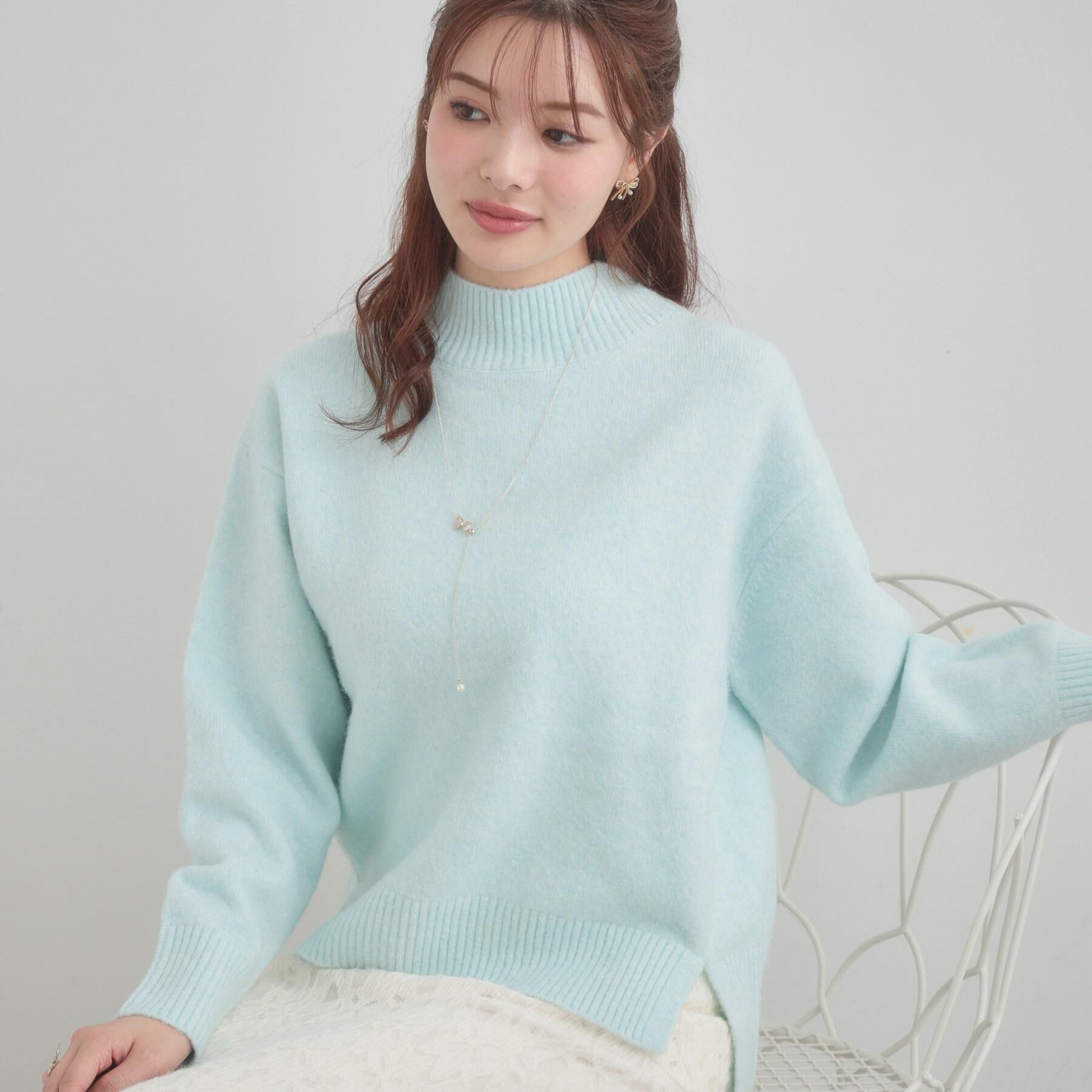 Couture broach「【5色展開】やわらかヤクライクニット」|ニット・セーター|サックスブルー(09