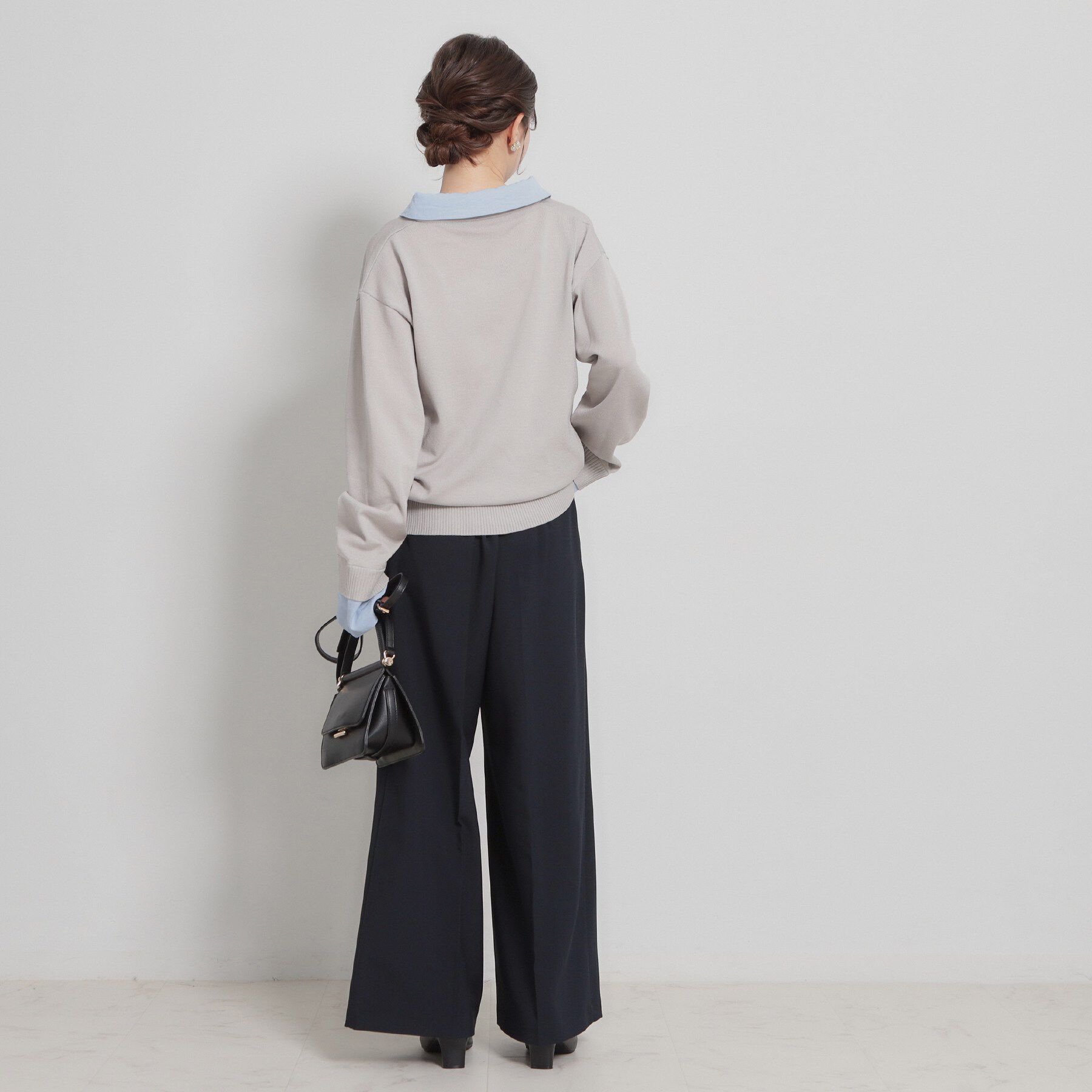 Couture broach「【洗える・S-LL】細リボンデザイン タックワイドパンツ」|その他|