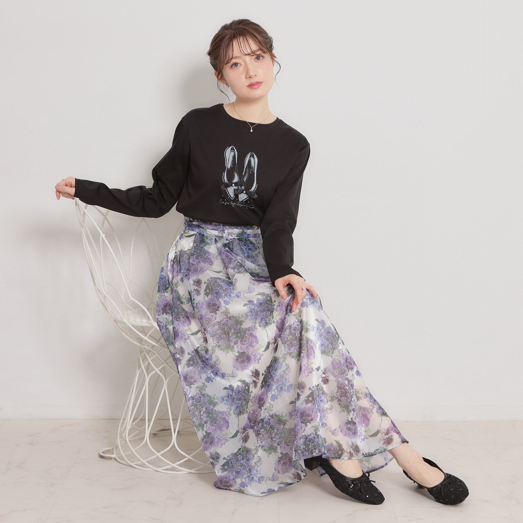 Couture broach「【綿100％・洗える】パリジェンヌ プリントTシャツ」|Tシャツ・カットソー|