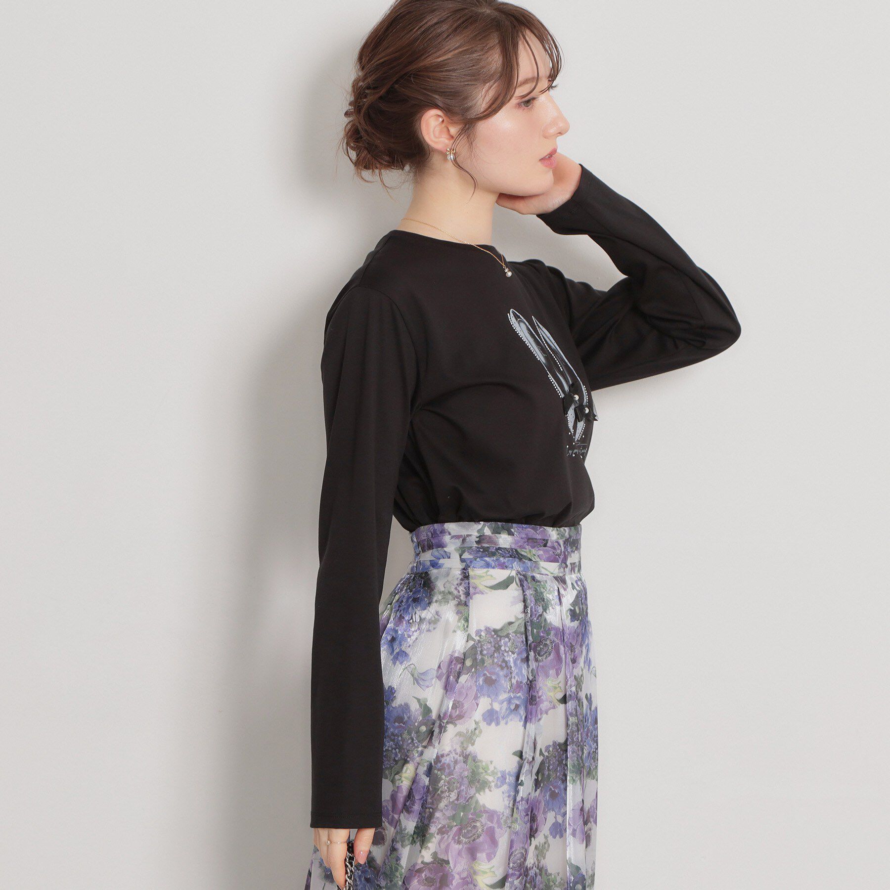 Couture broach「【綿100％・洗える】パリジェンヌ プリントTシャツ」|Tシャツ・カットソー|