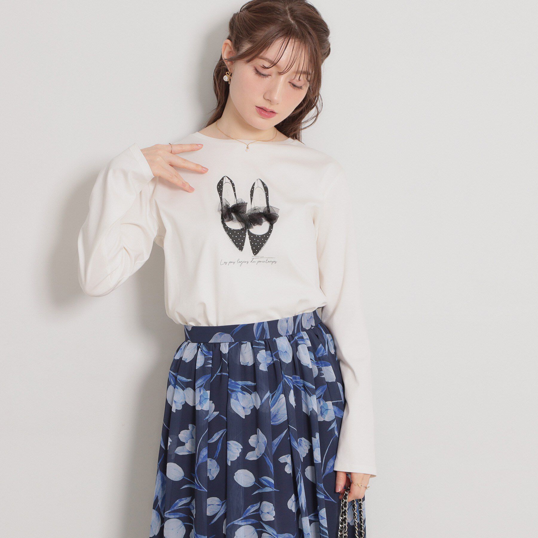 Couture broach「【綿100％・洗える】パリジェンヌ プリントTシャツ」|Tシャツ・カットソー|