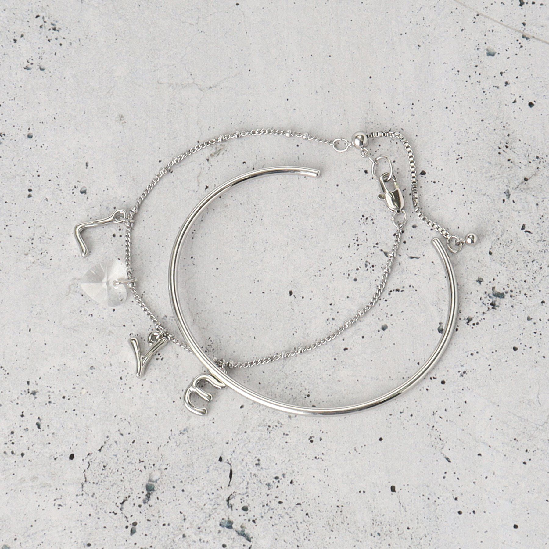 THE SHOP TK「LOVE2連ブレスレット」|ブレスレット・バングル|シルバー(006)