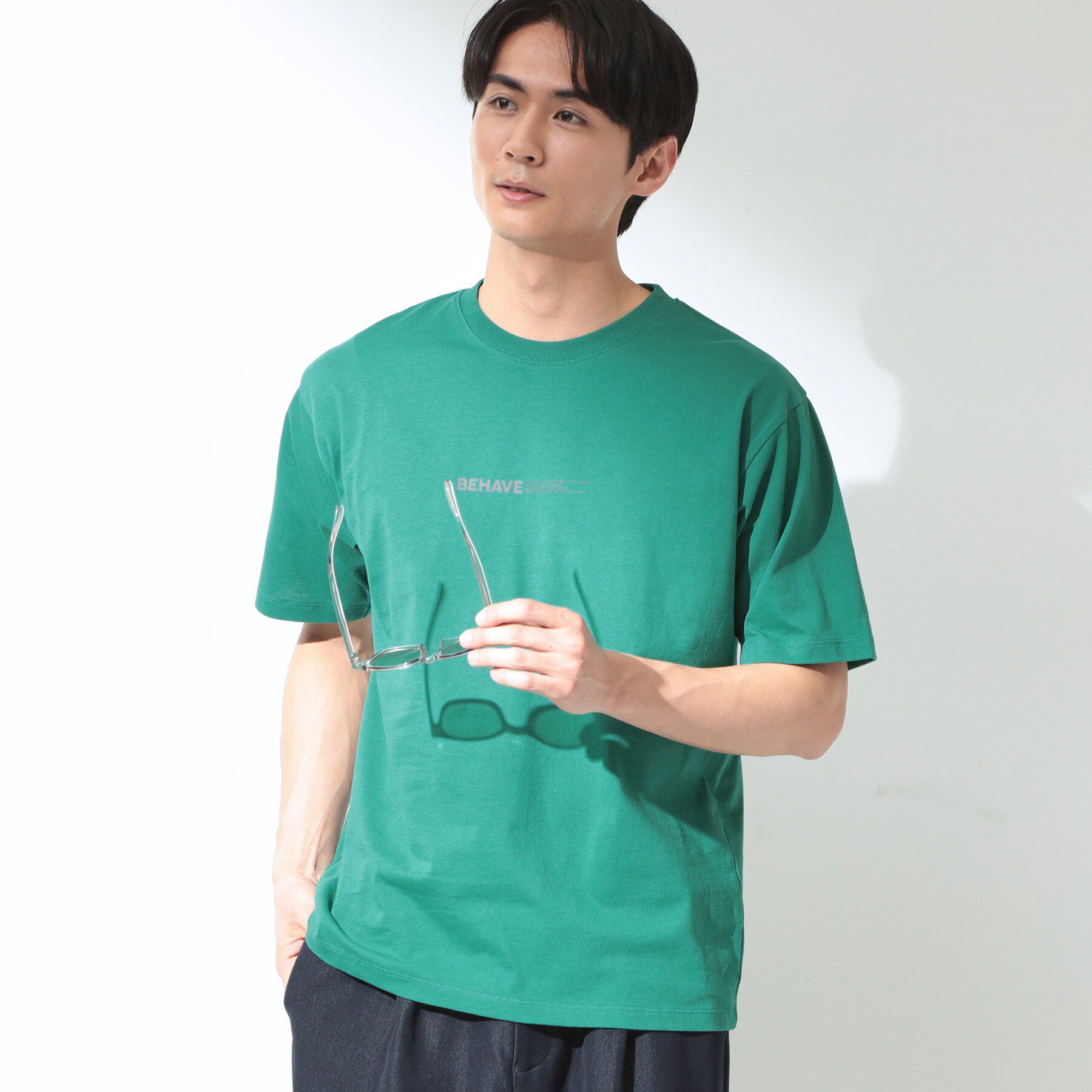 THE SHOP TK「【なめらかでソフトな肌触り】ロゴ コットン半袖Tシャツ 洗濯機OK」|Tシャツ・カットソー|