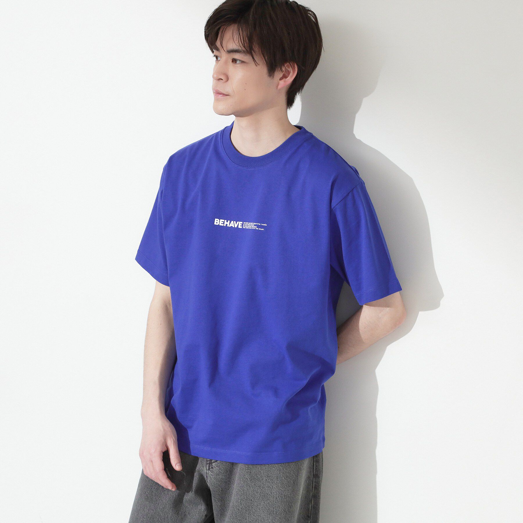 THE SHOP TK「【なめらかでソフトな肌触り】ロゴ コットン半袖Tシャツ 洗濯機OK」|Tシャツ・カットソー|
