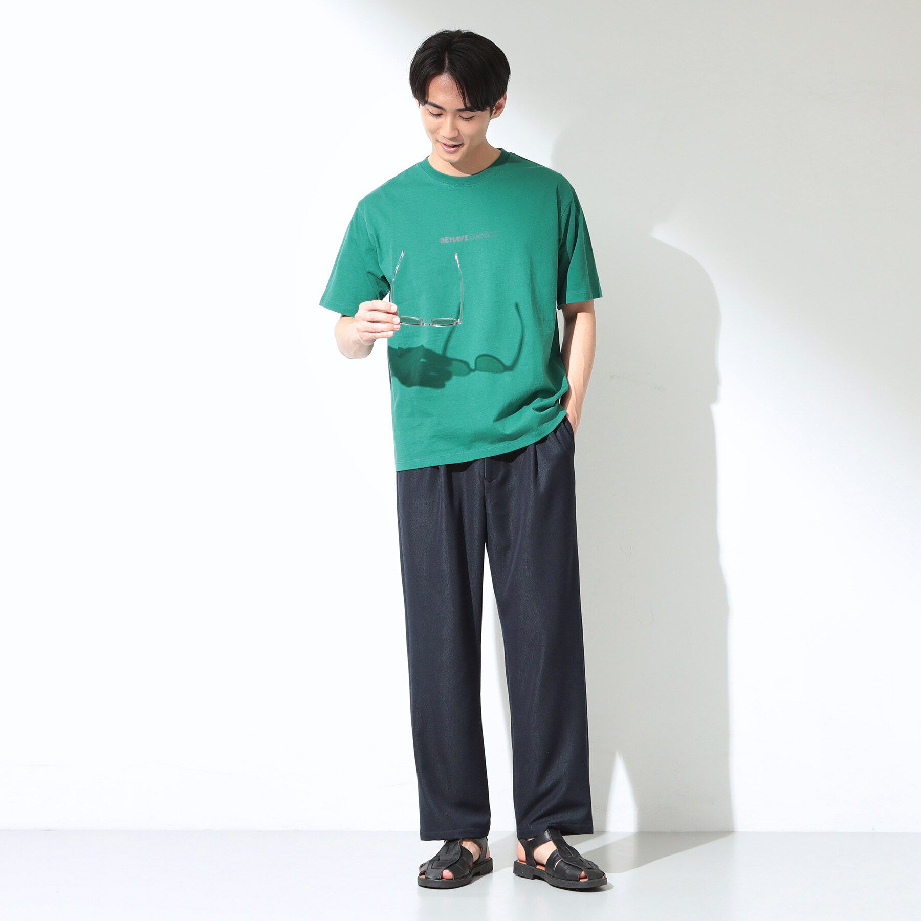 THE SHOP TK「【なめらかでソフトな肌触り】ロゴ コットン半袖Tシャツ 洗濯機OK」|Tシャツ・カットソー|