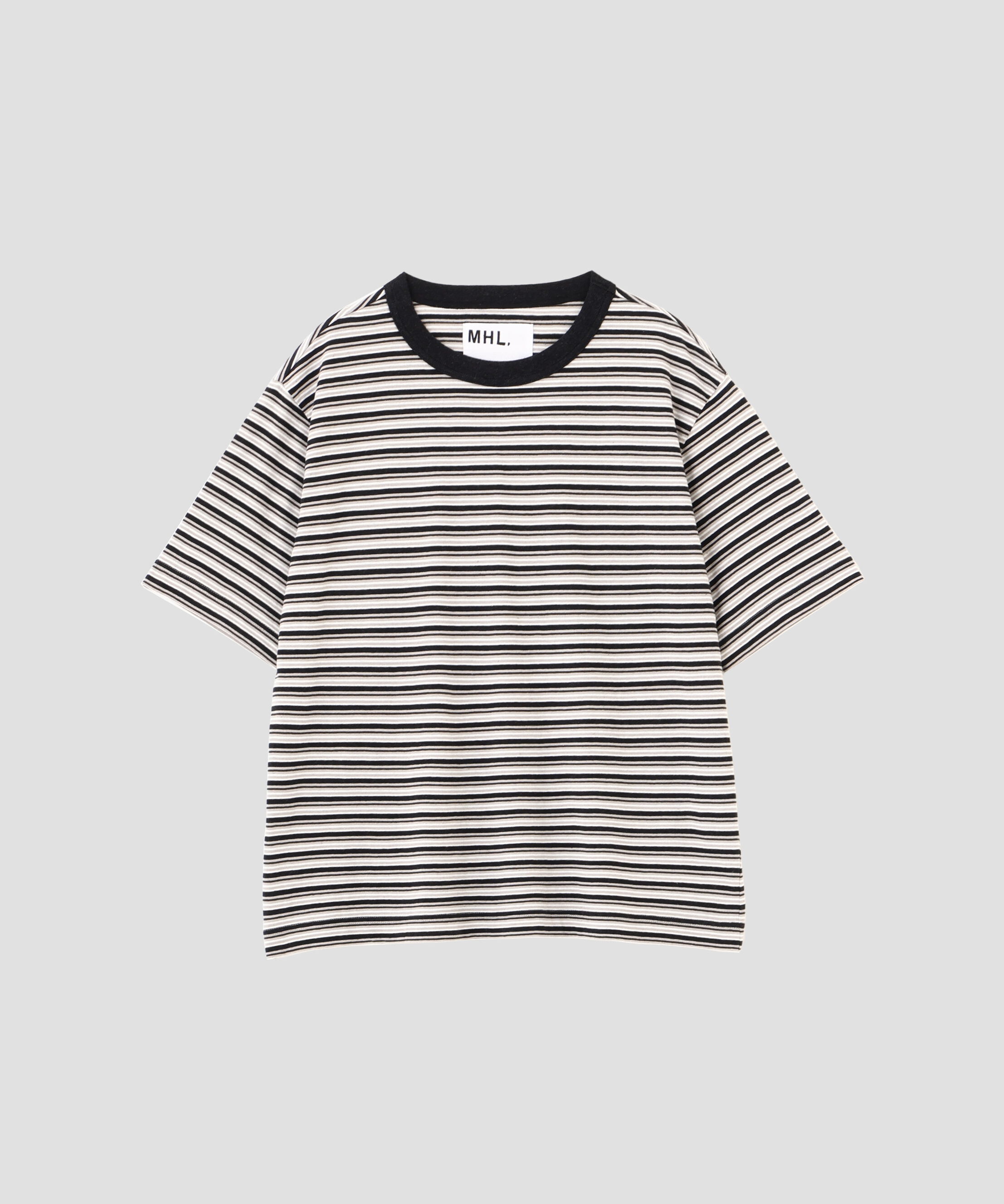 MHL.「COTTON LINEN MULTI STRIPE JERSEY TOP」|Tシャツ・カットソー|