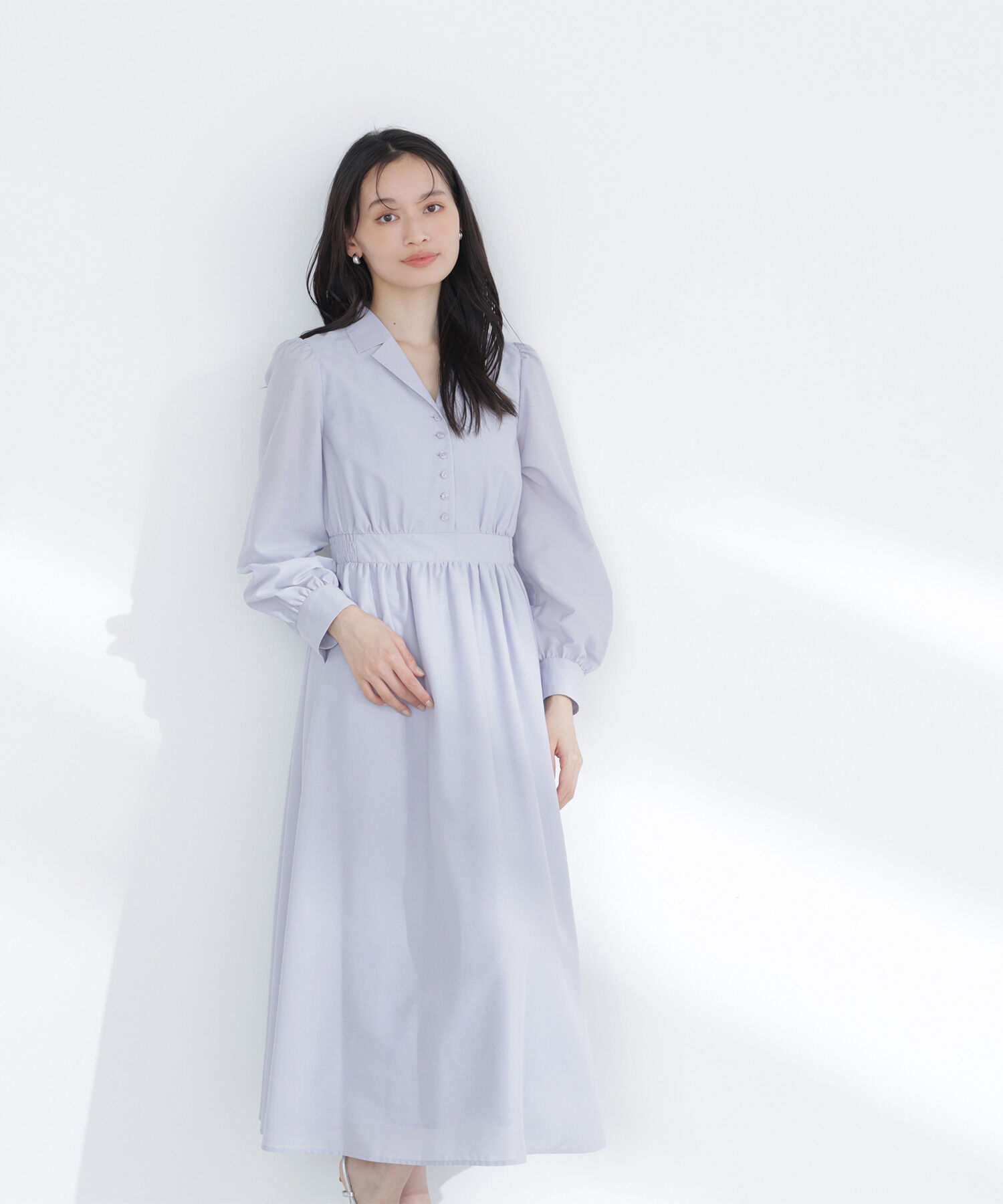  「フロントボタン開襟ワンピース」|ワンピース|