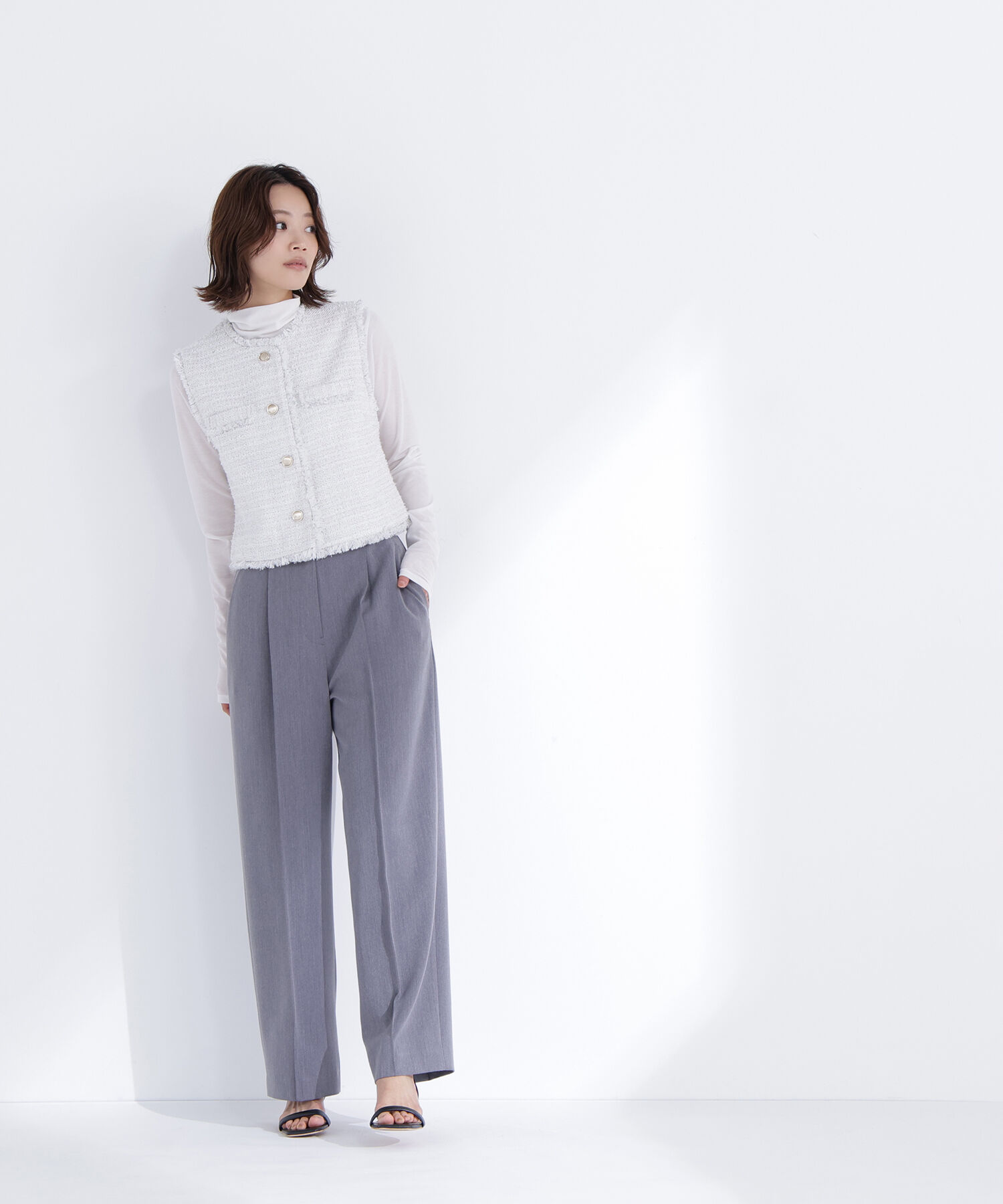  「ツイードシリーズ コンパクトジレ」|ブルゾン・スタジャン|