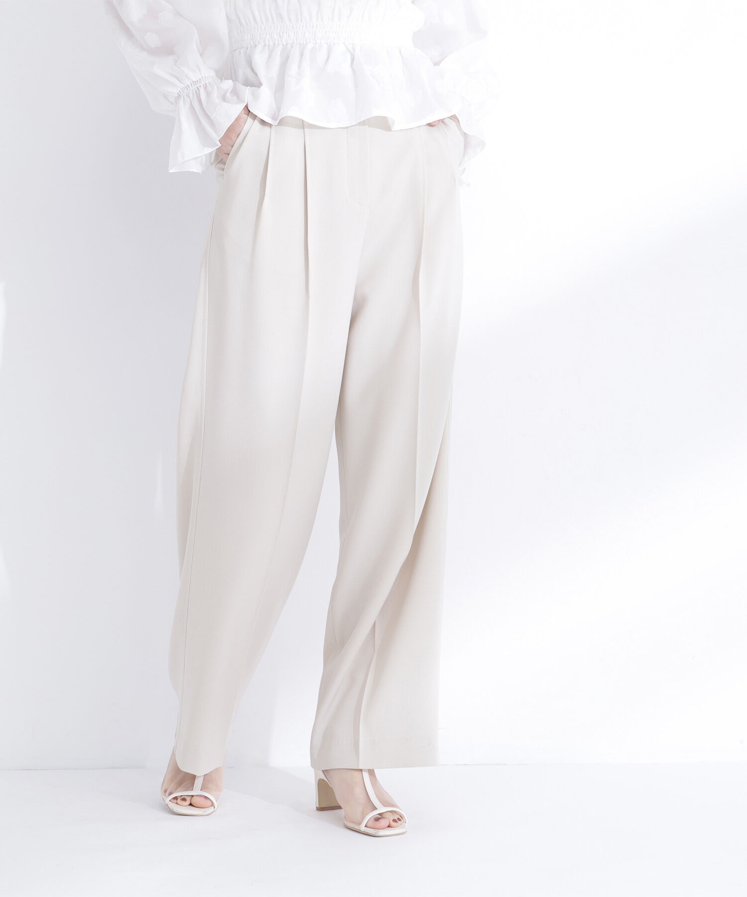  「タックステッチベルテッドパンツ」|その他|