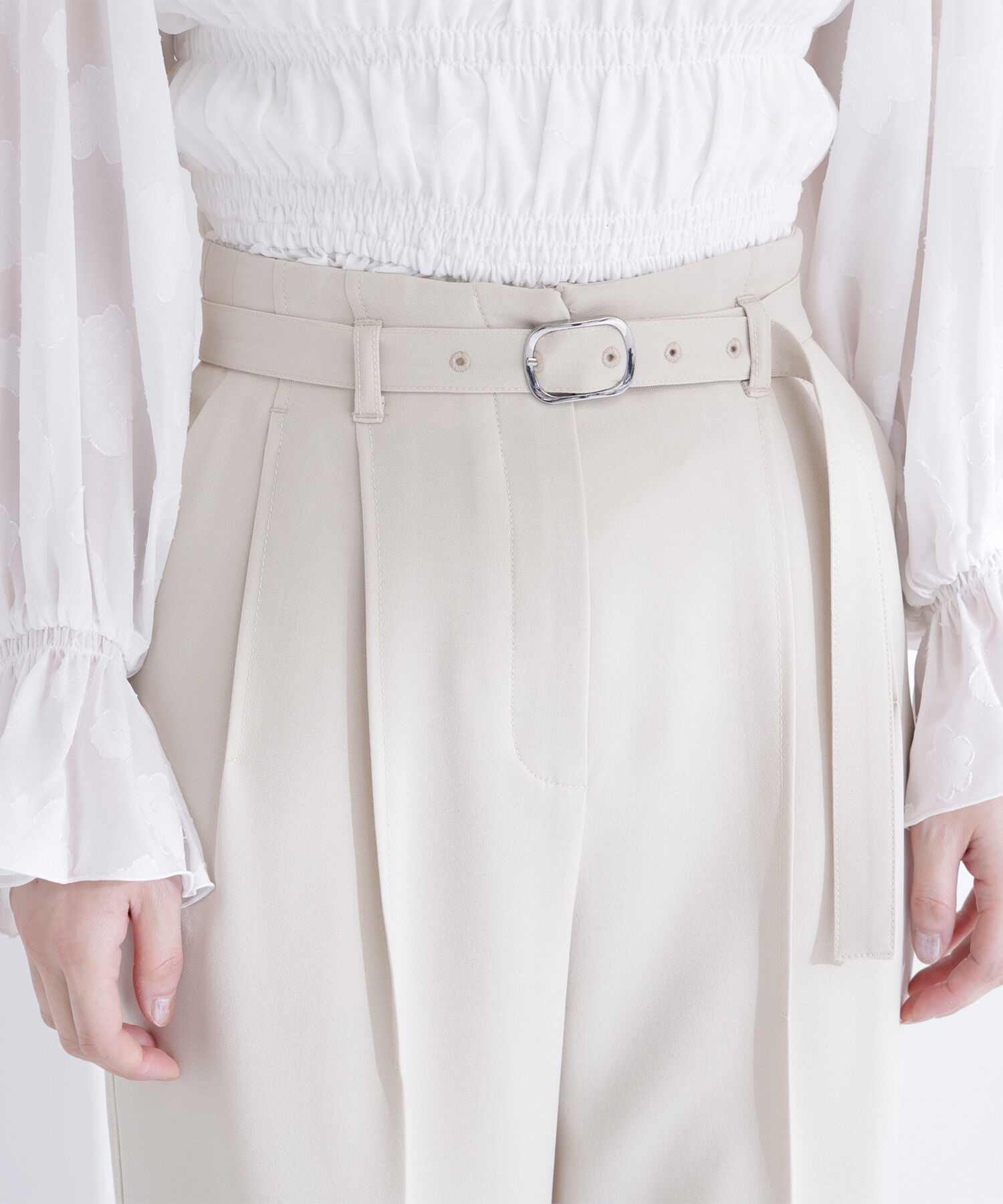  「タックステッチベルテッドパンツ」|その他|