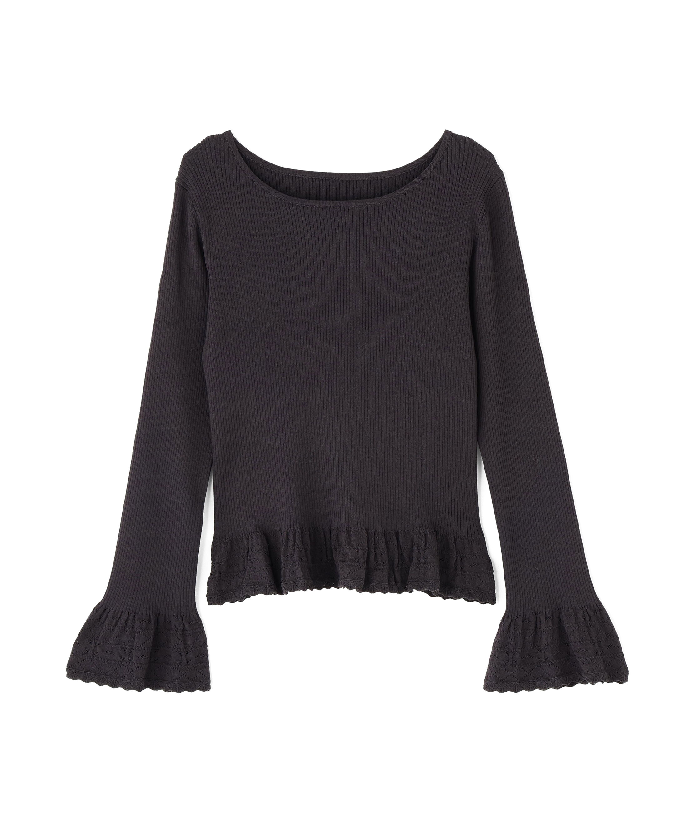  「柄編みフレアスリーブニット」|ニット・セーター|