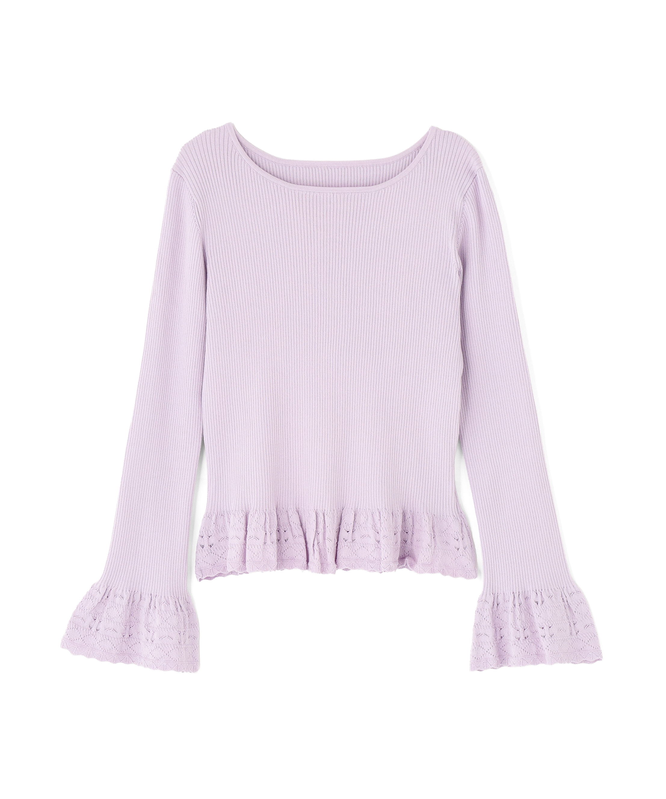  「柄編みフレアスリーブニット」|ニット・セーター|