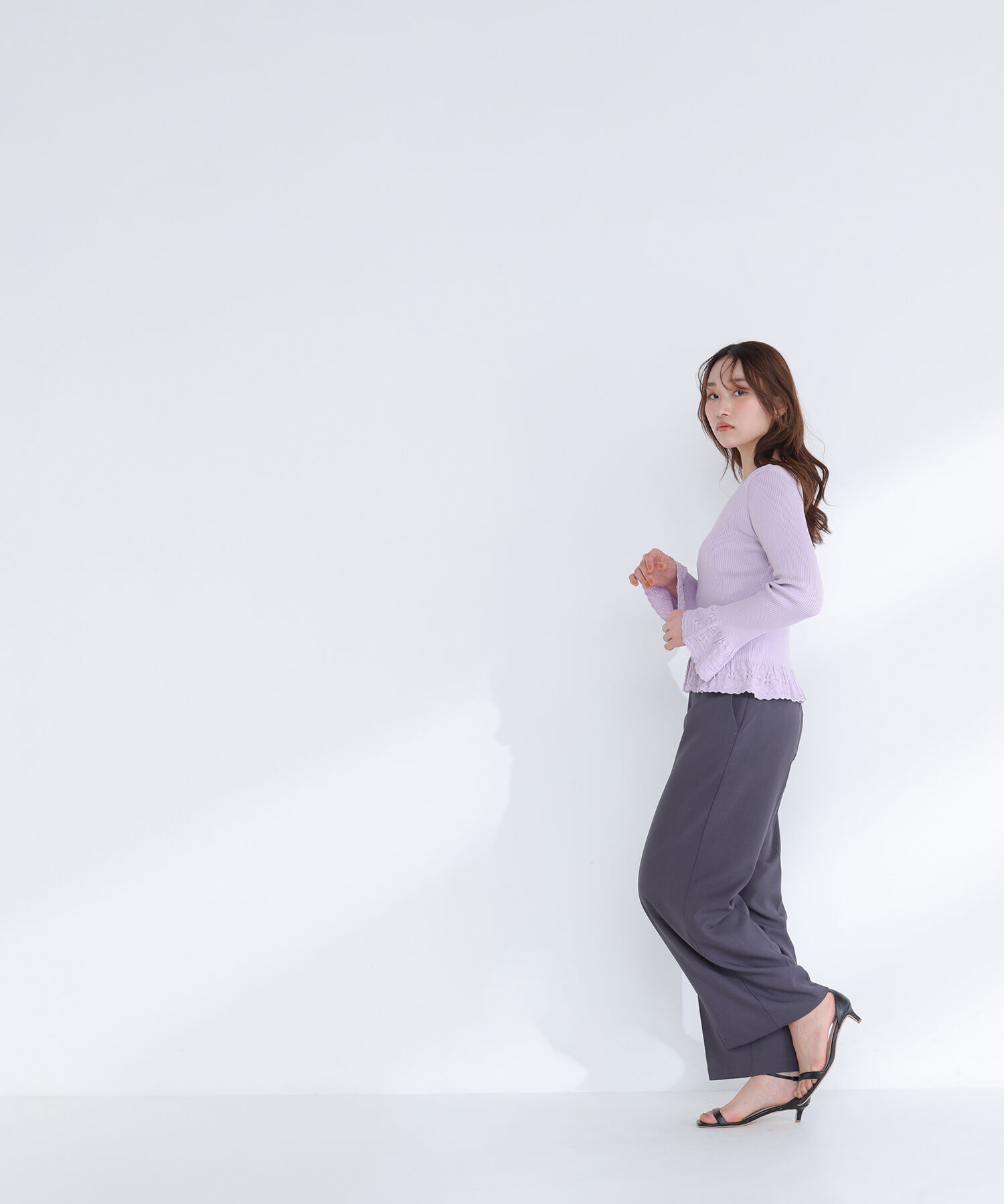  「柄編みフレアスリーブニット」|ニット・セーター|