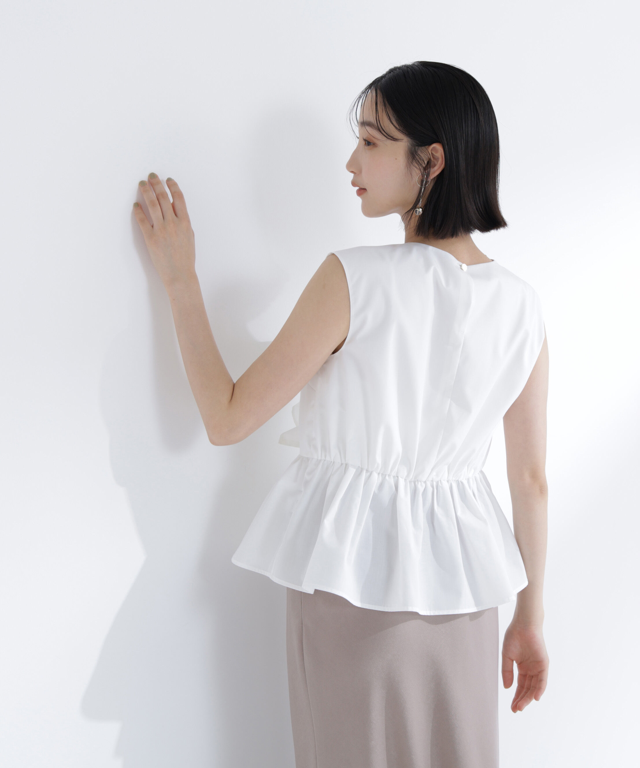  「フロントギャザーペプラムブラウス」|シャツ・ブラウス|