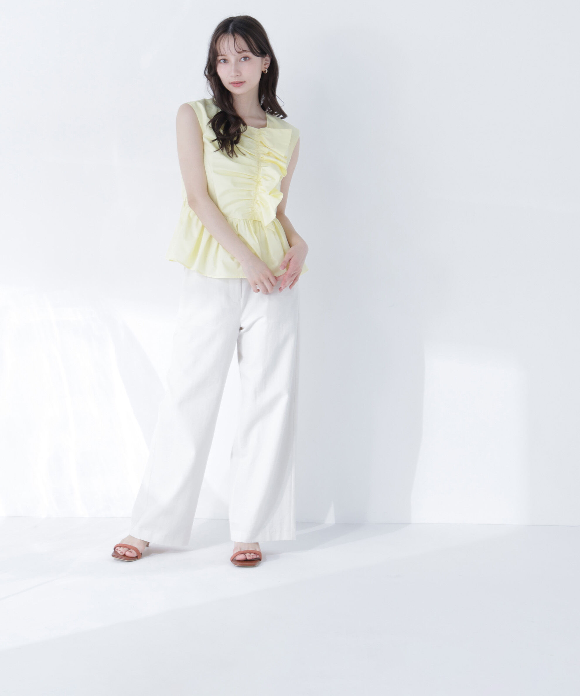  「フロントギャザーペプラムブラウス」|シャツ・ブラウス|