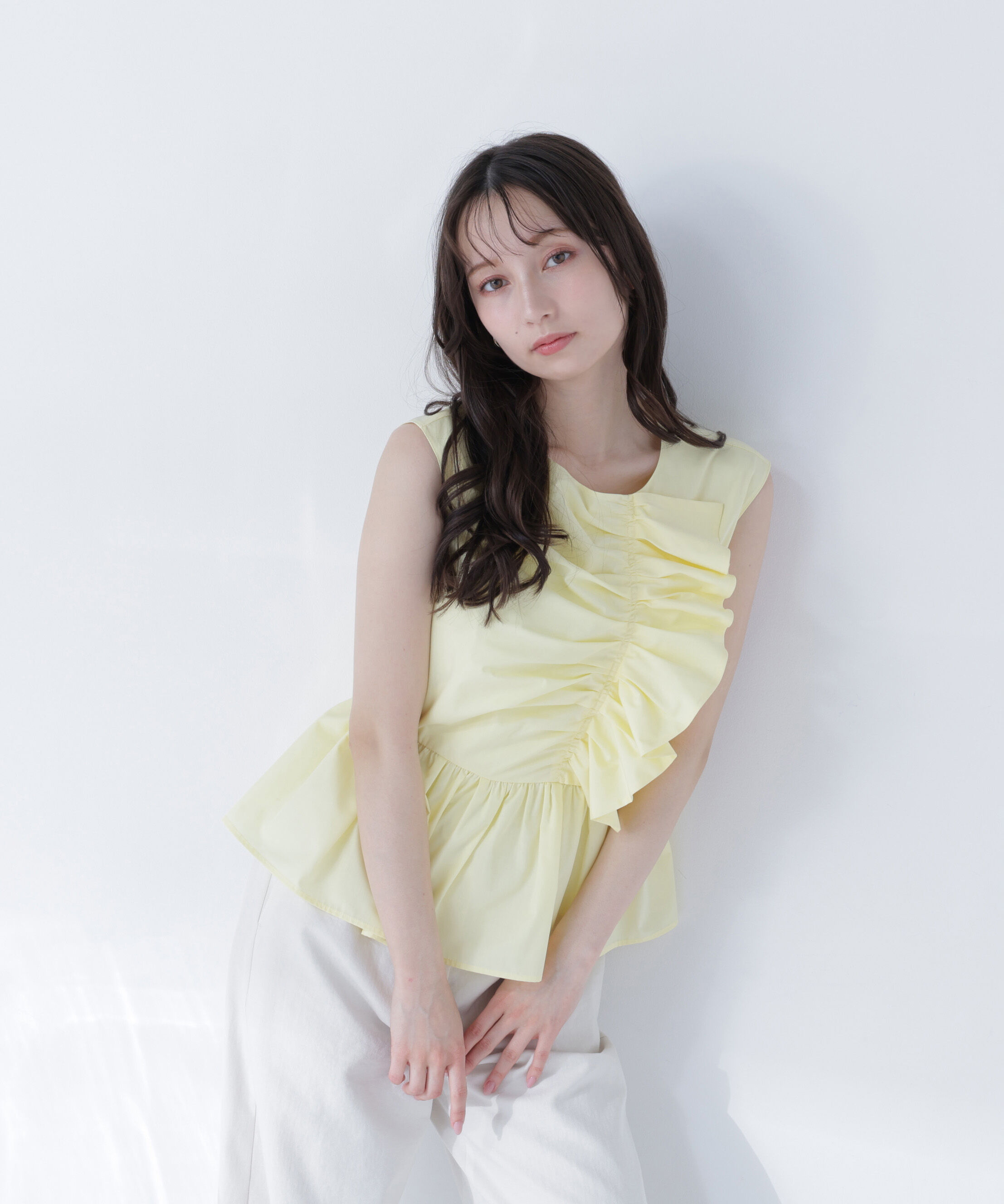  「フロントギャザーペプラムブラウス」|シャツ・ブラウス|