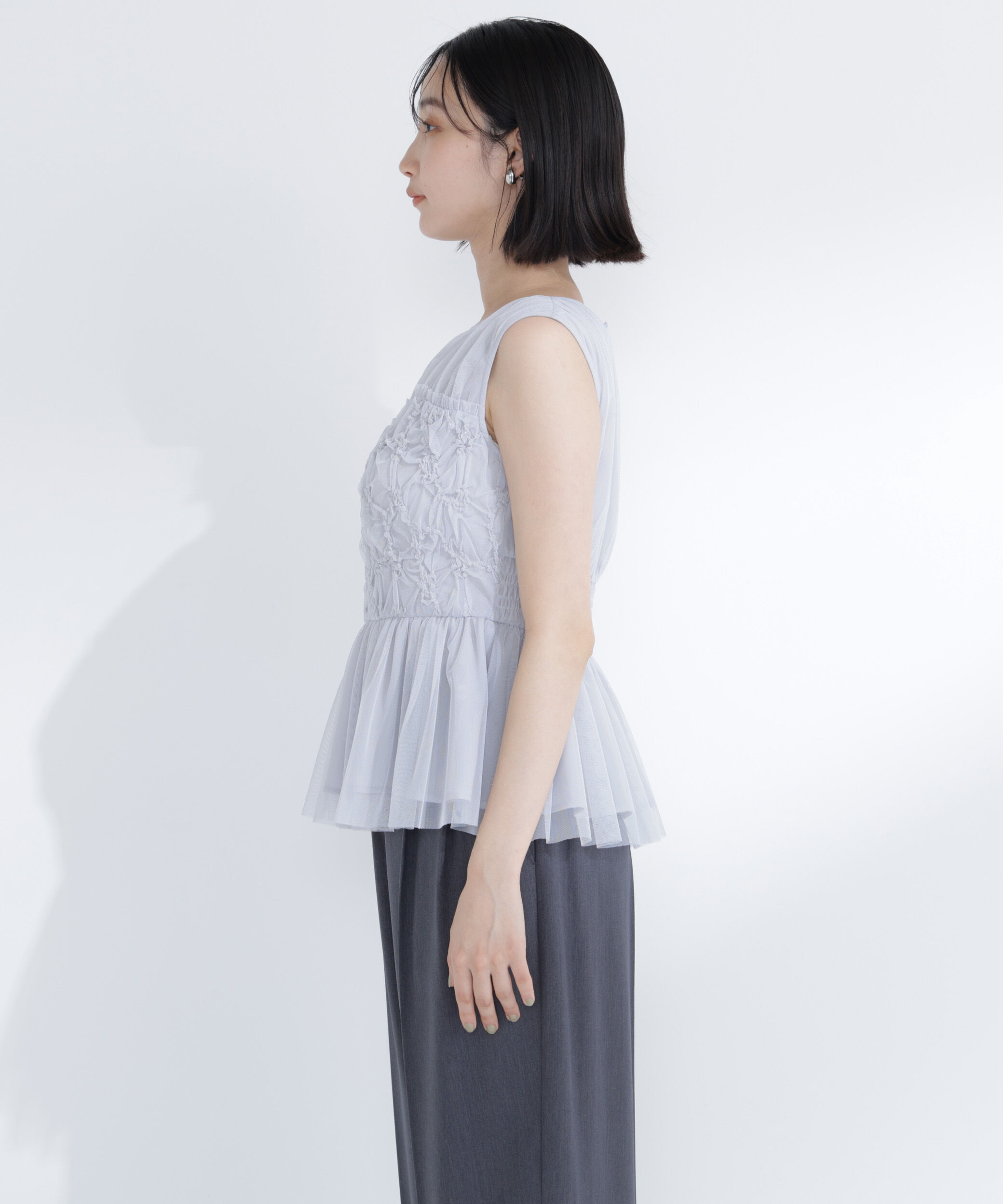  「チュールシャーリングブラウス」|シャツ・ブラウス|