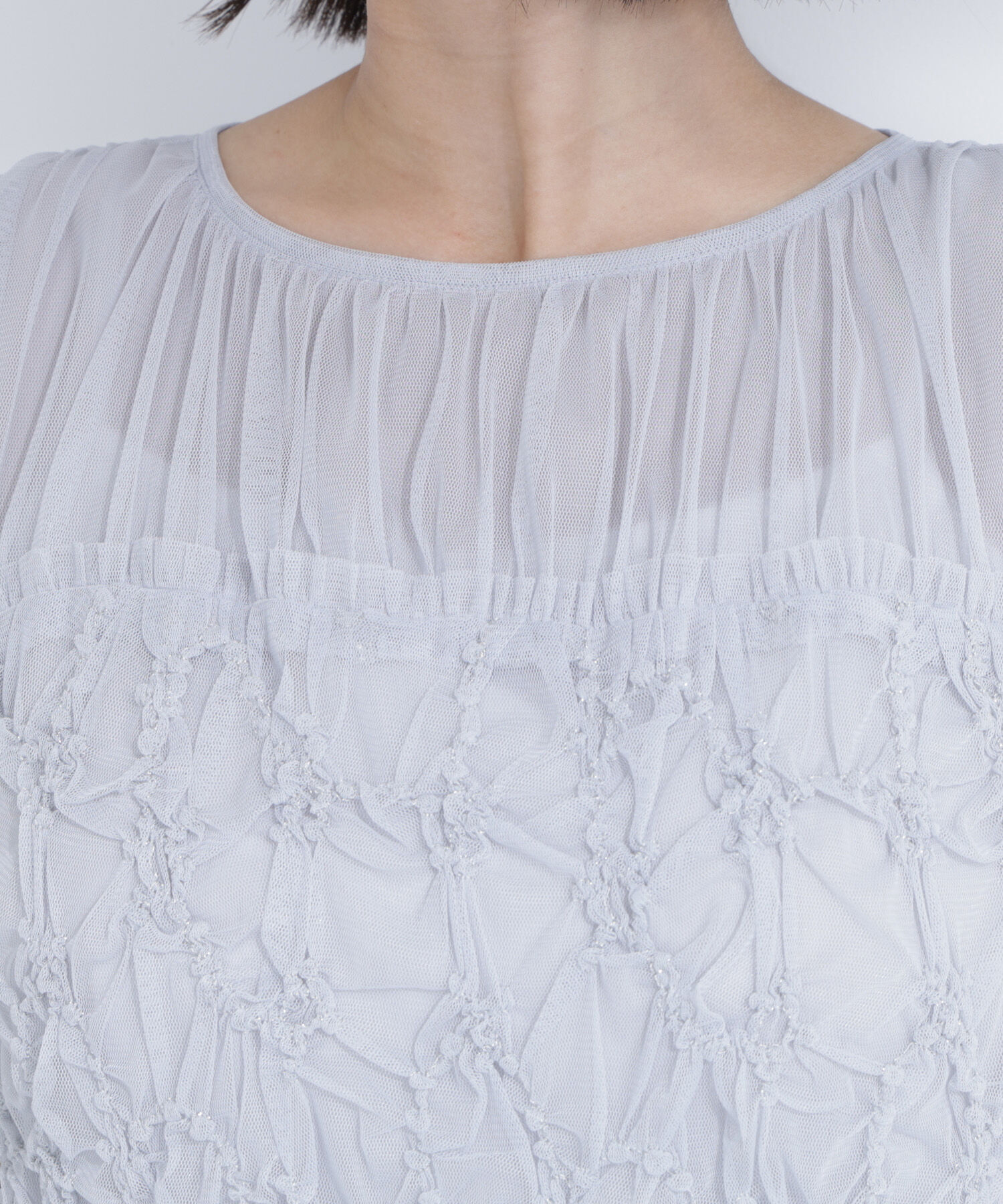  「チュールシャーリングブラウス」|シャツ・ブラウス|