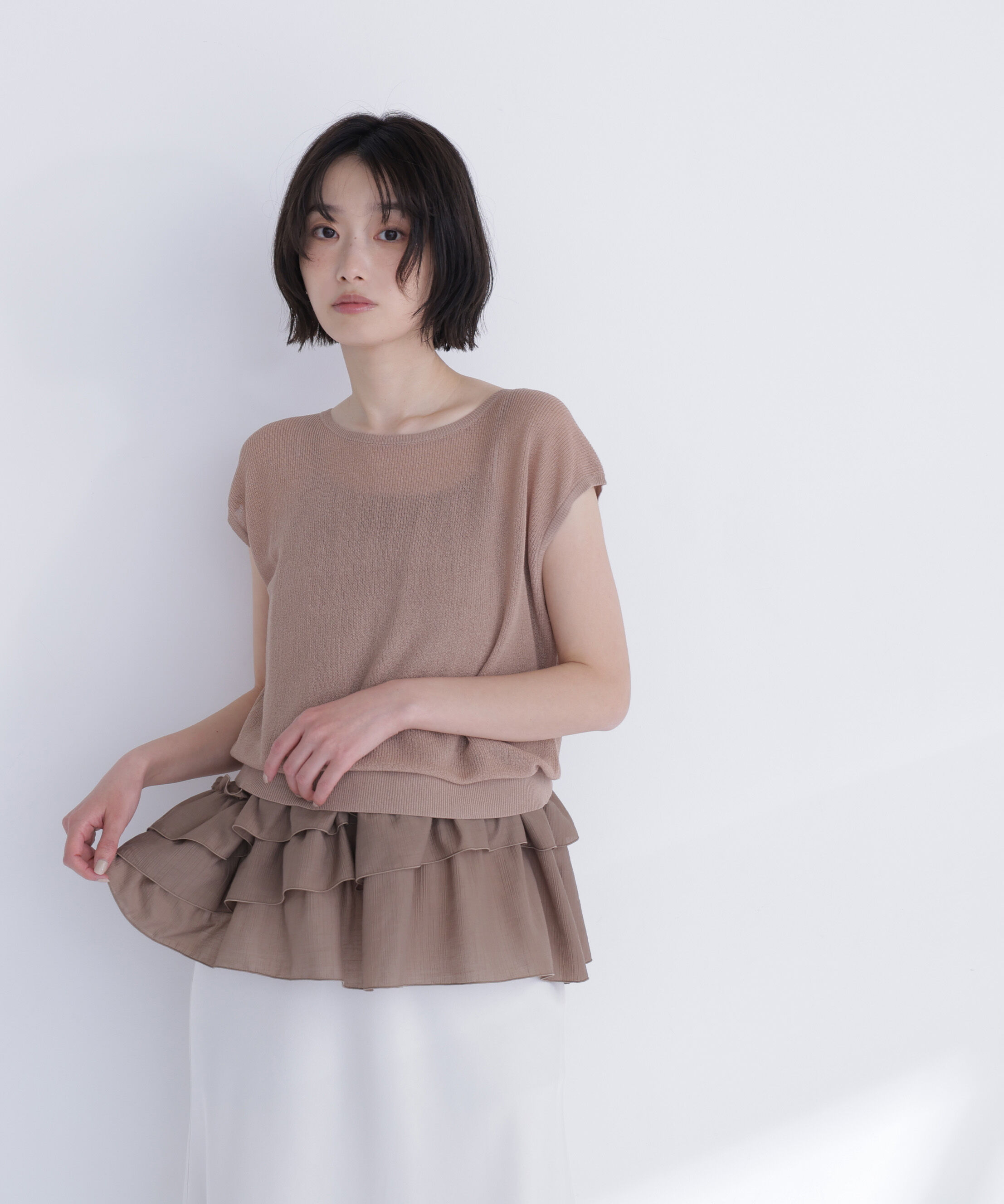  「ニットセットティアードキャミ」|シャツ・ブラウス|