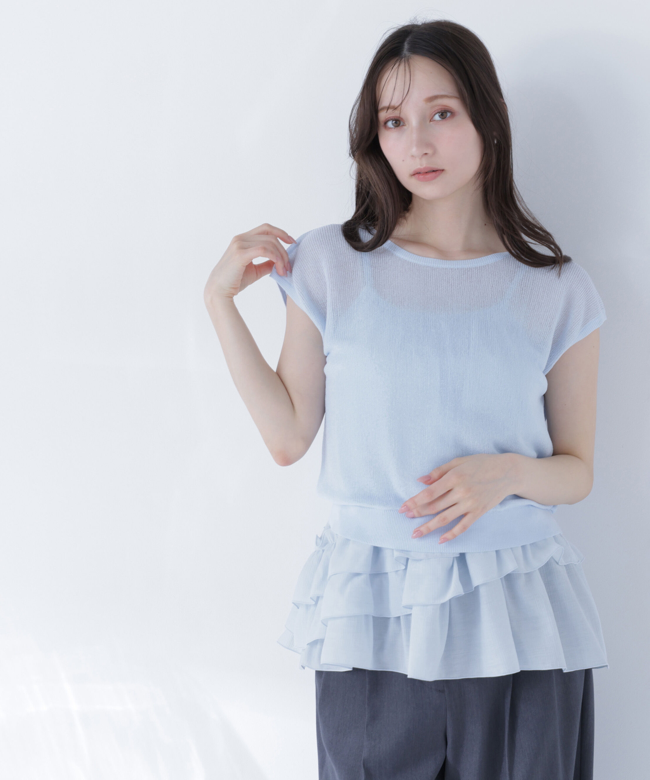  「ニットセットティアードキャミ」|シャツ・ブラウス|