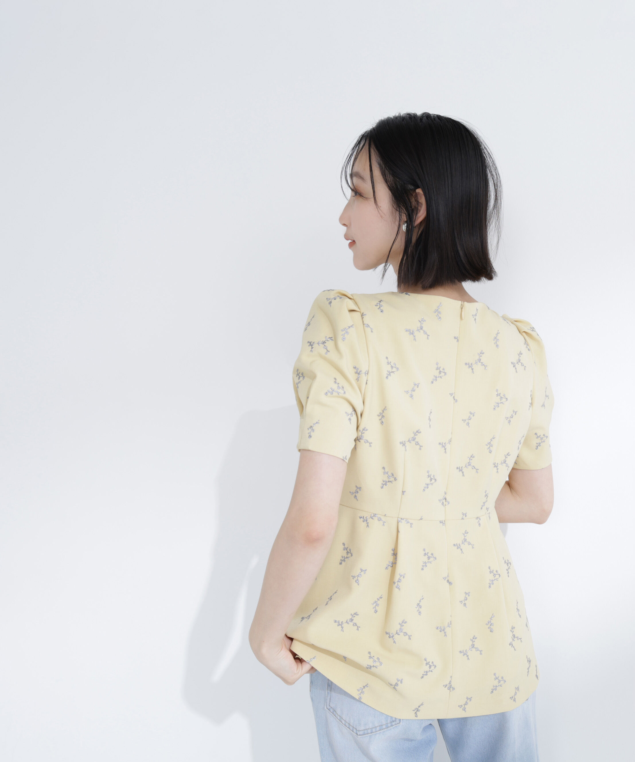  「ラメ刺繍ペプラムブラウス」|シャツ・ブラウス|