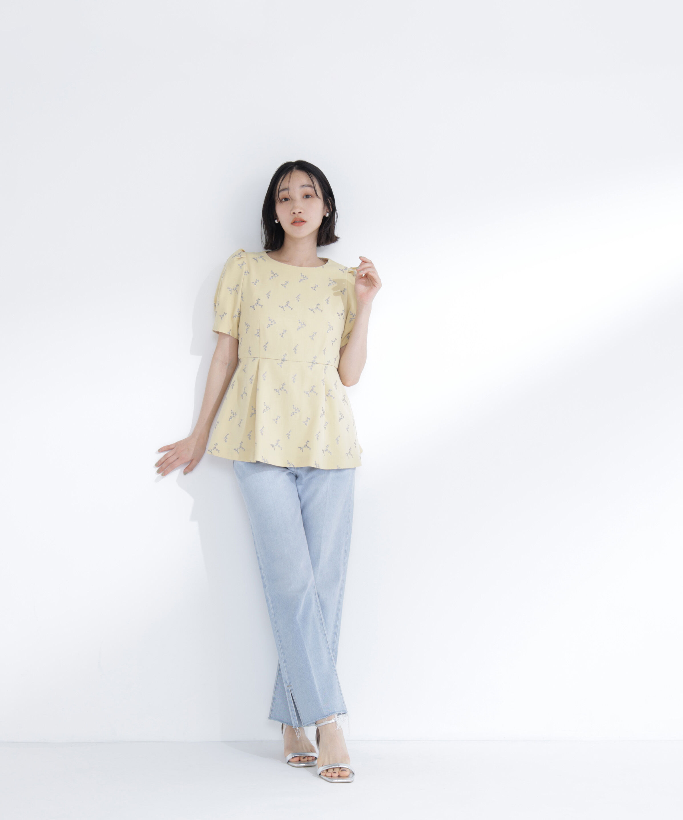  「ラメ刺繍ペプラムブラウス」|シャツ・ブラウス|