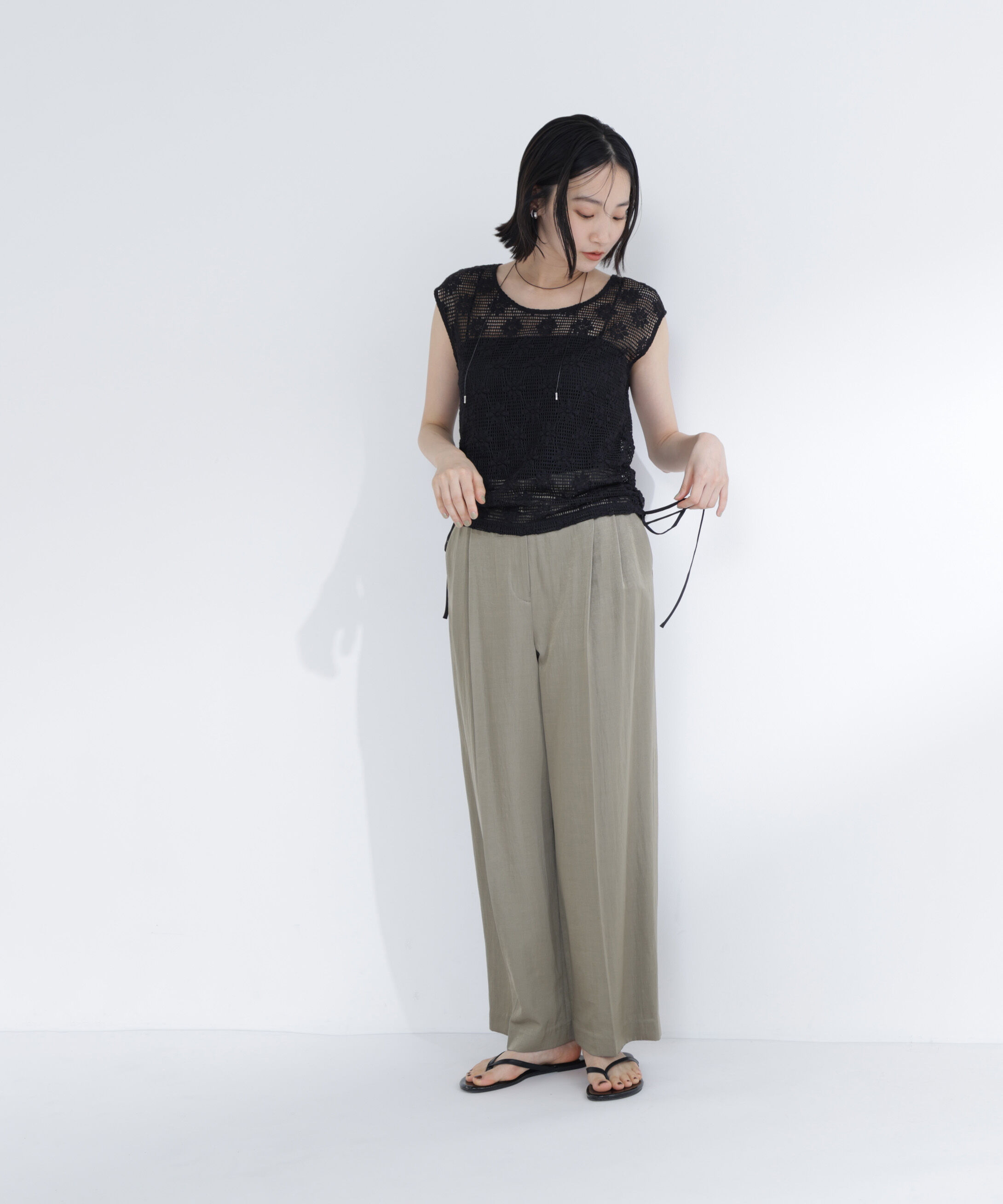  「ドロストレースカットソー」|Tシャツ・カットソー|