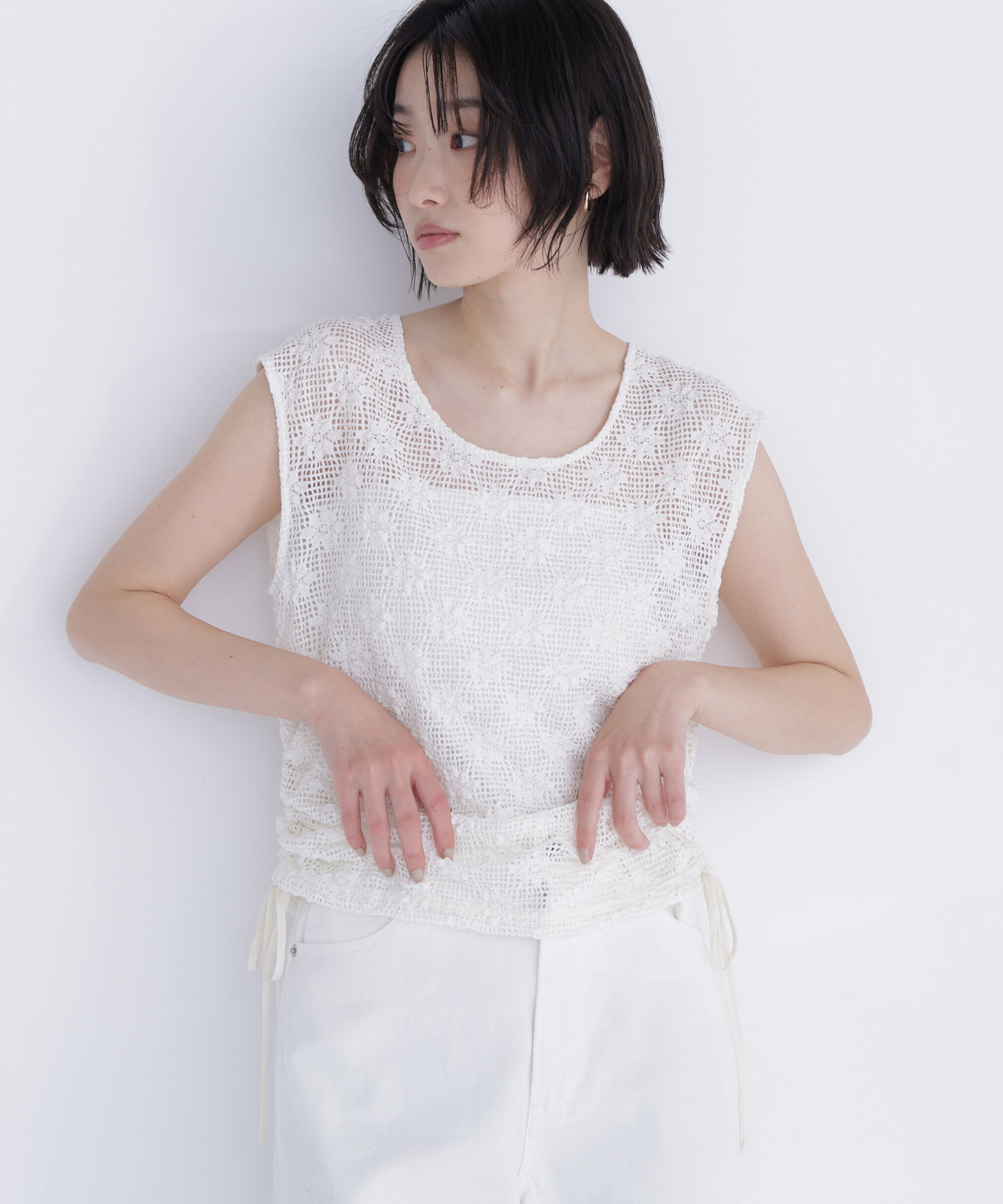  「ドロストレースカットソー」|Tシャツ・カットソー|