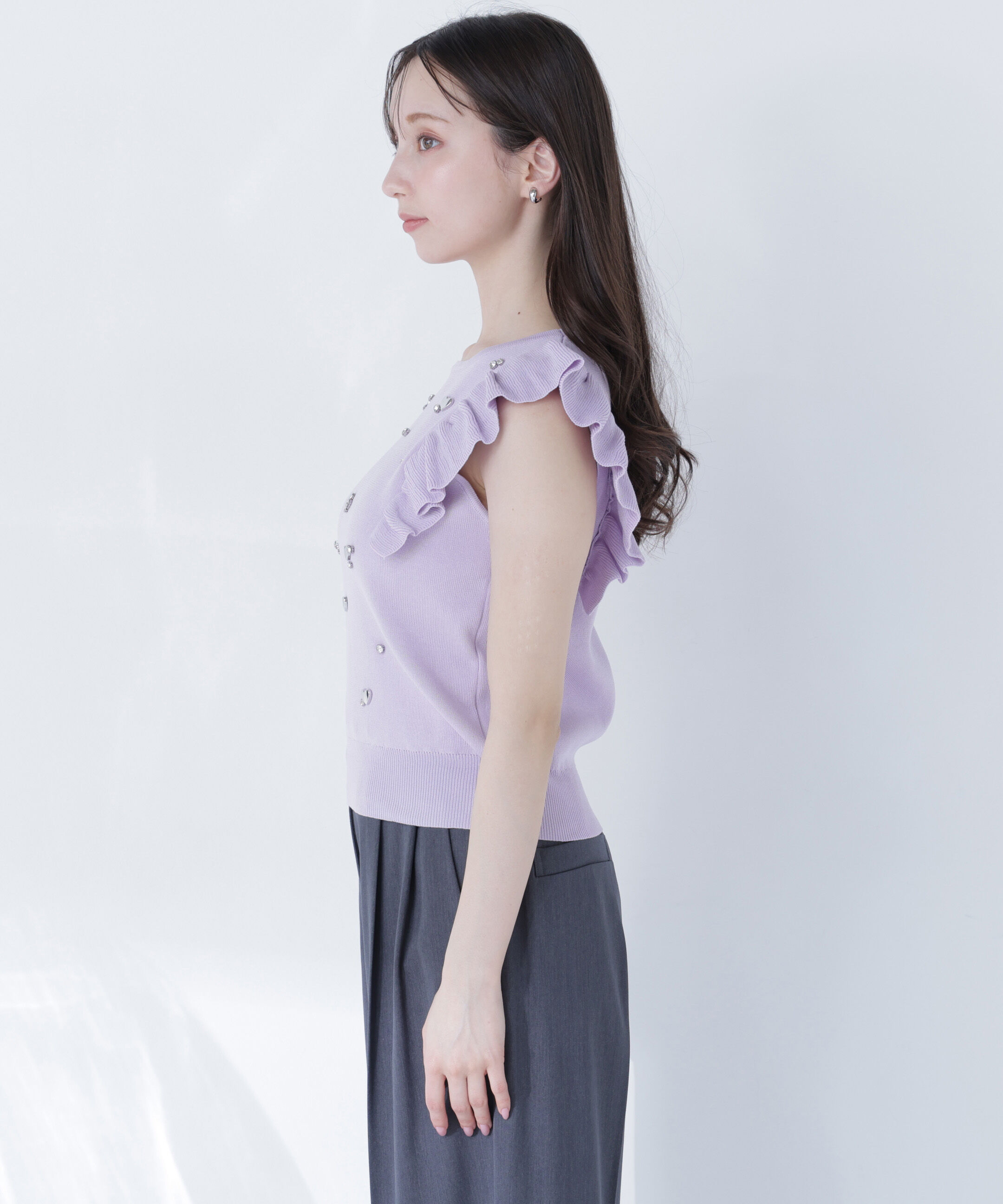  「ハートモチーフビジューニット」|ニット・セーター|