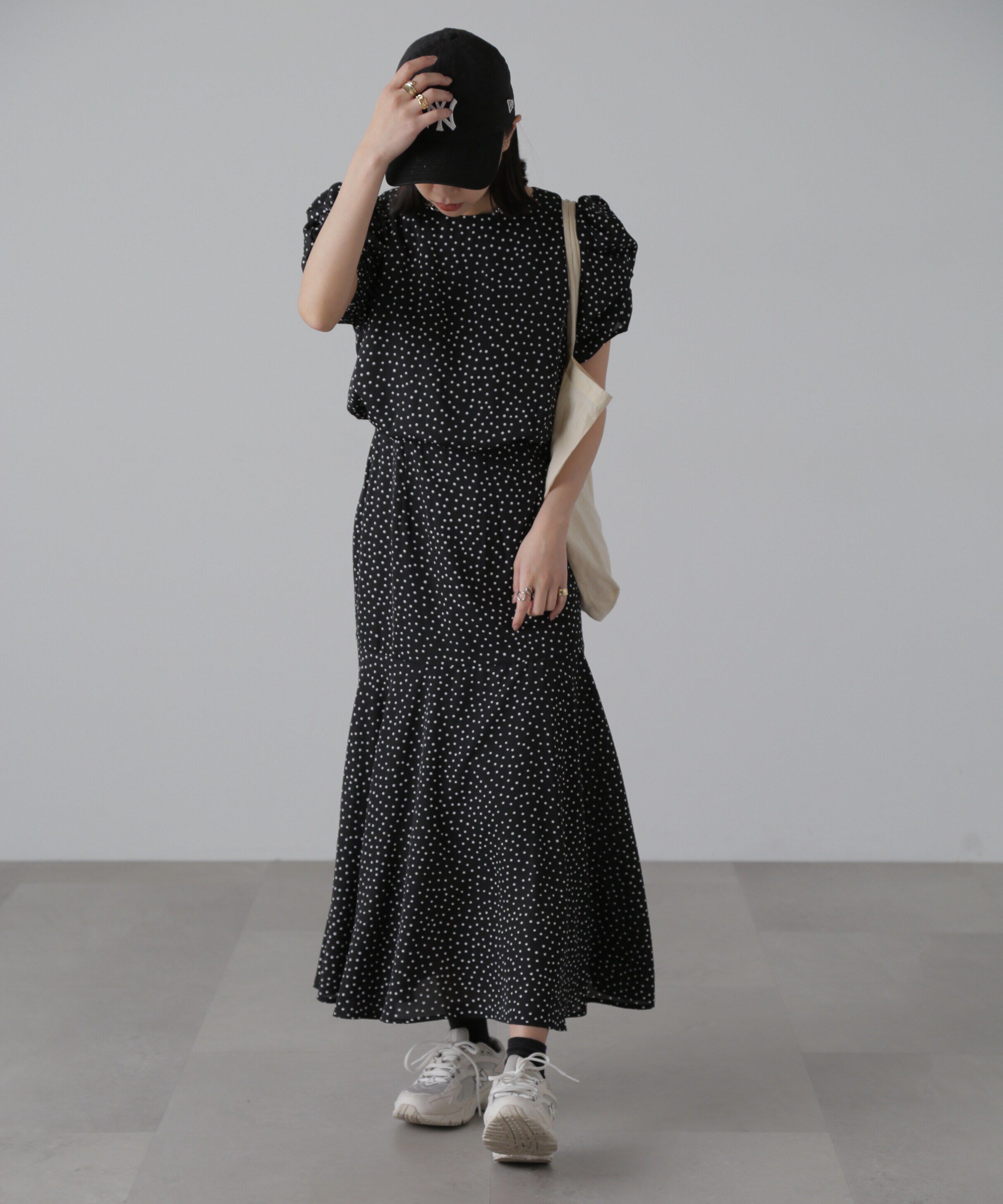  「ボリュームスリーブマーメイドワンピ―ス」|ワンピース|