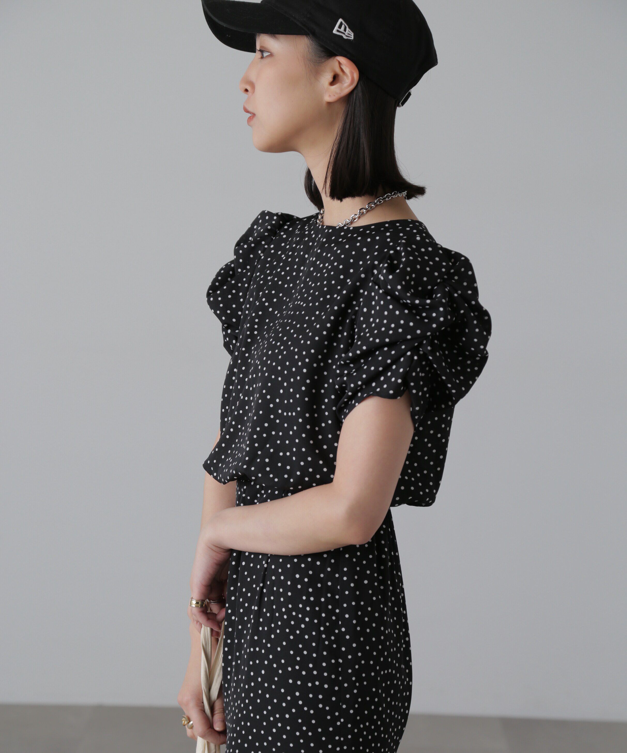  「ボリュームスリーブマーメイドワンピ―ス」|ワンピース|