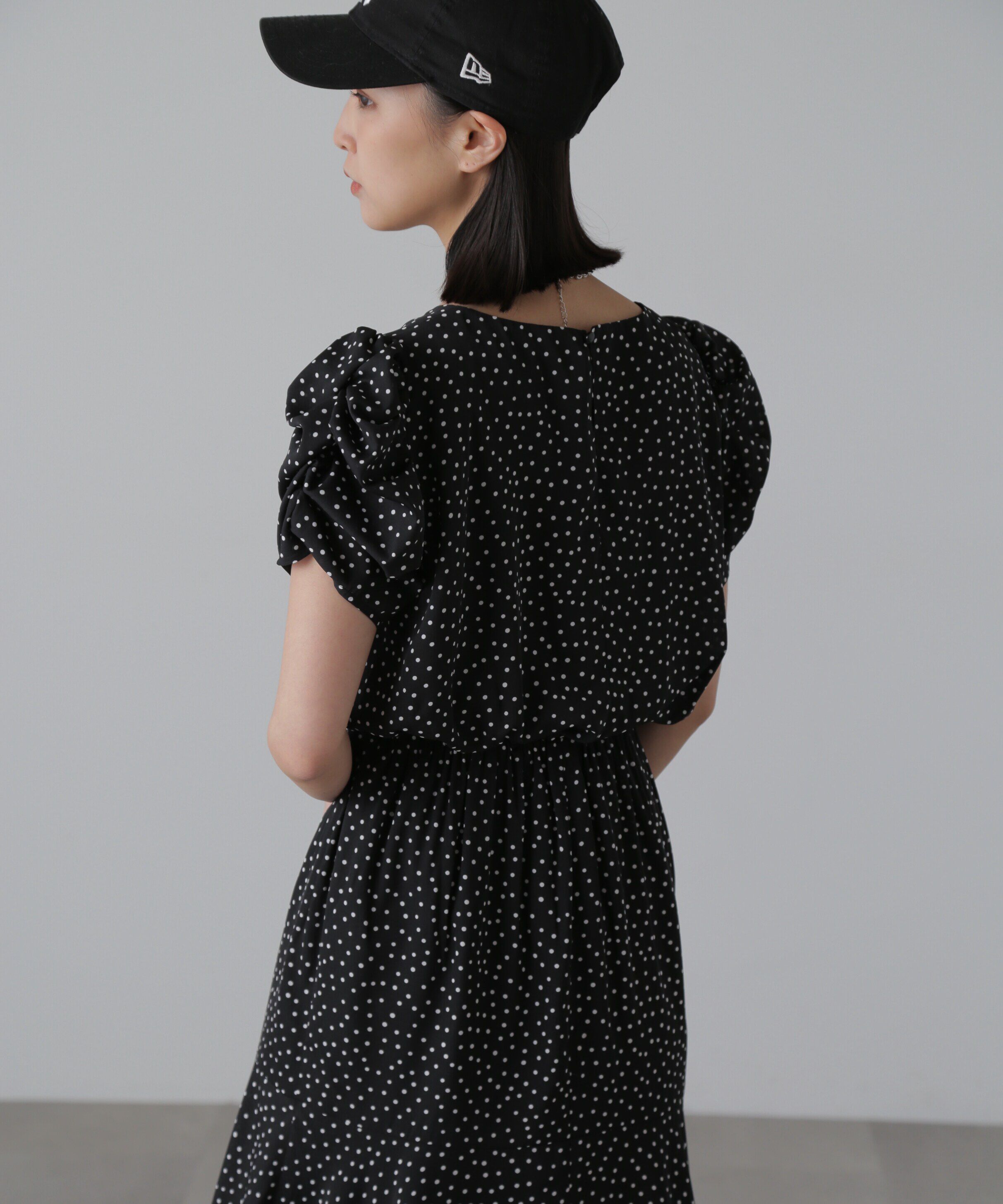  「ボリュームスリーブマーメイドワンピ―ス」|ワンピース|