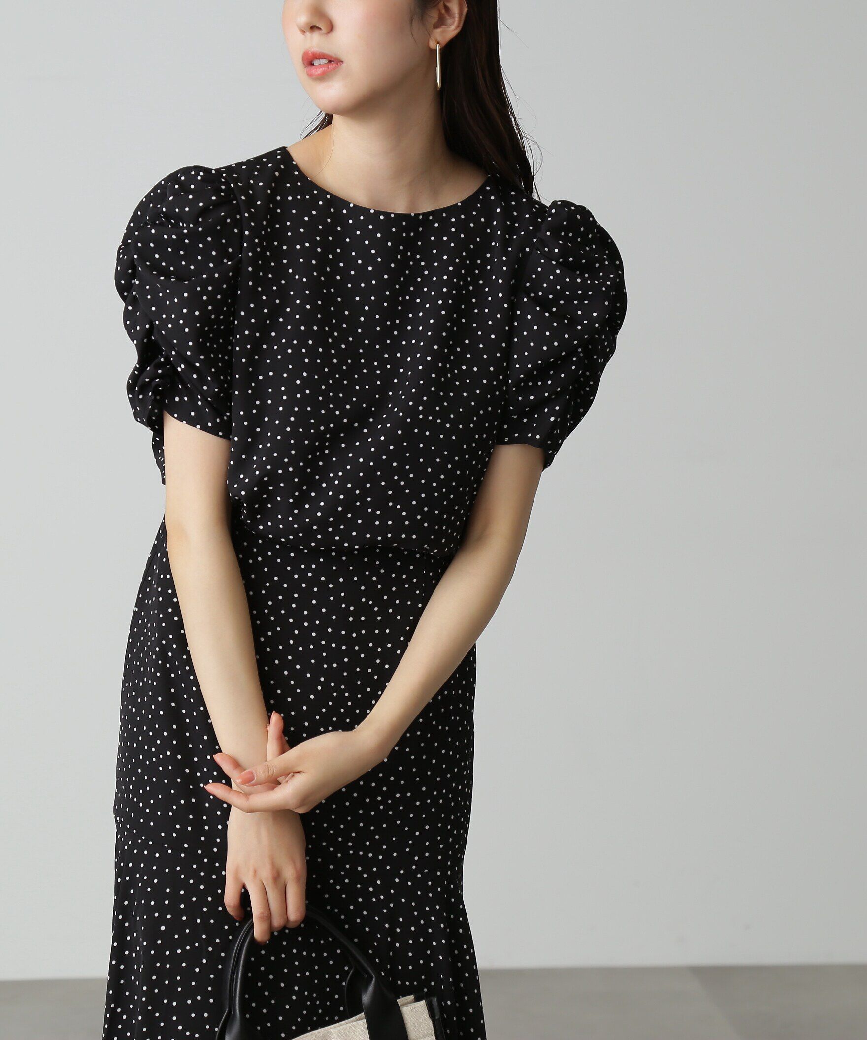  「ボリュームスリーブマーメイドワンピ―ス」|ワンピース|