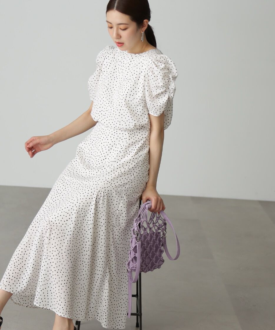  「ボリュームスリーブマーメイドワンピ―ス」|ワンピース|