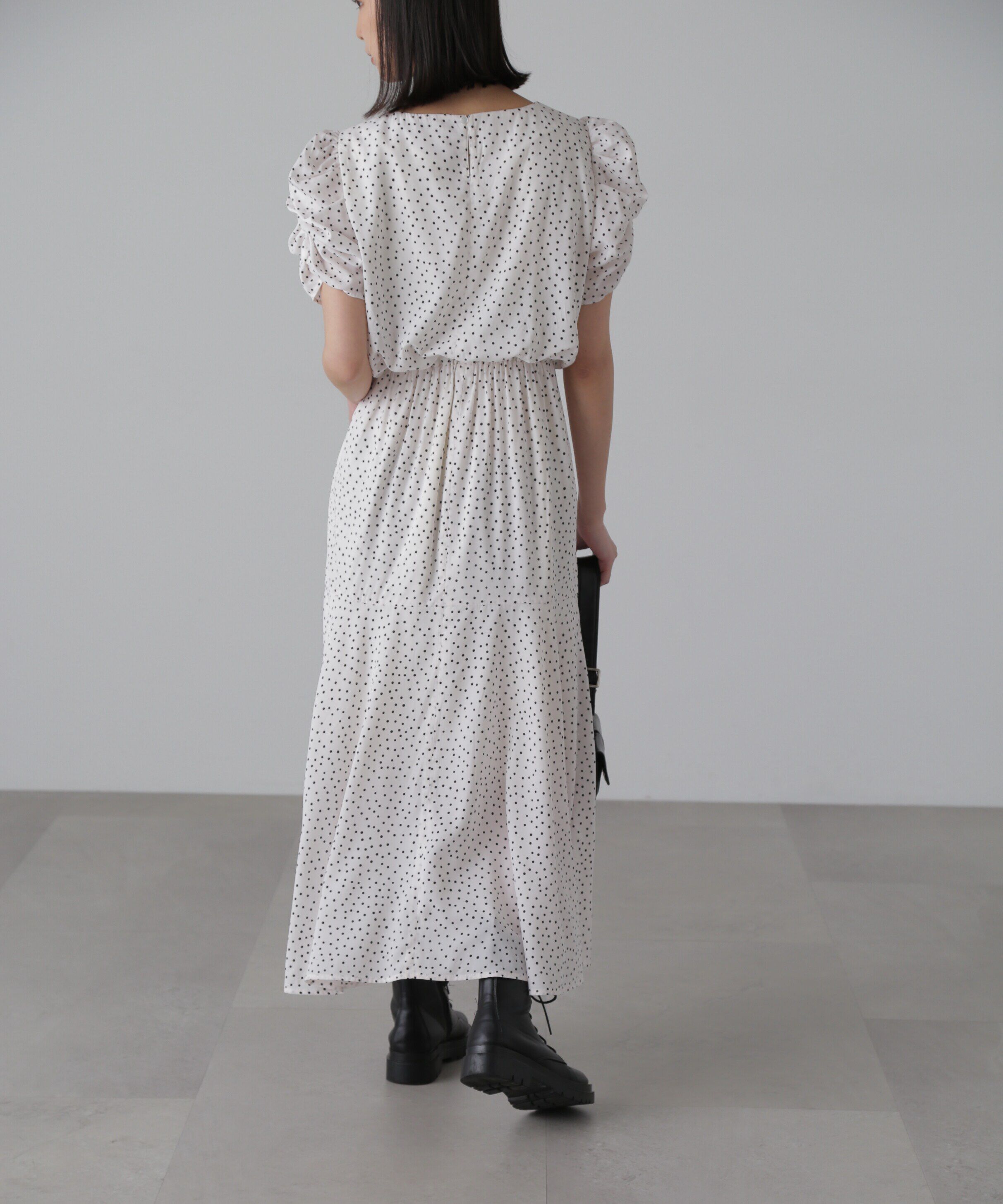  「ボリュームスリーブマーメイドワンピ―ス」|ワンピース|