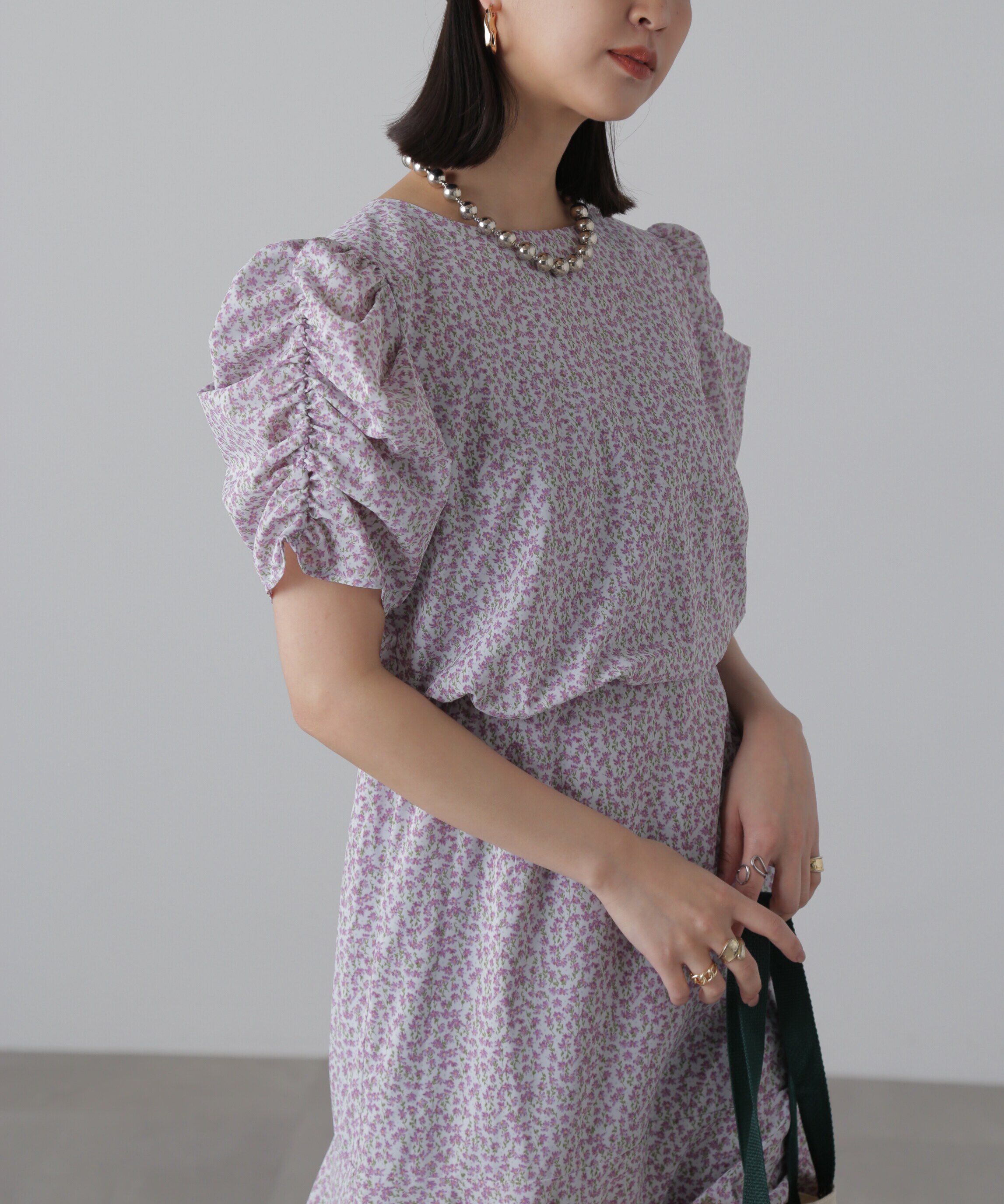  「ボリュームスリーブマーメイドワンピ―ス」|ワンピース|