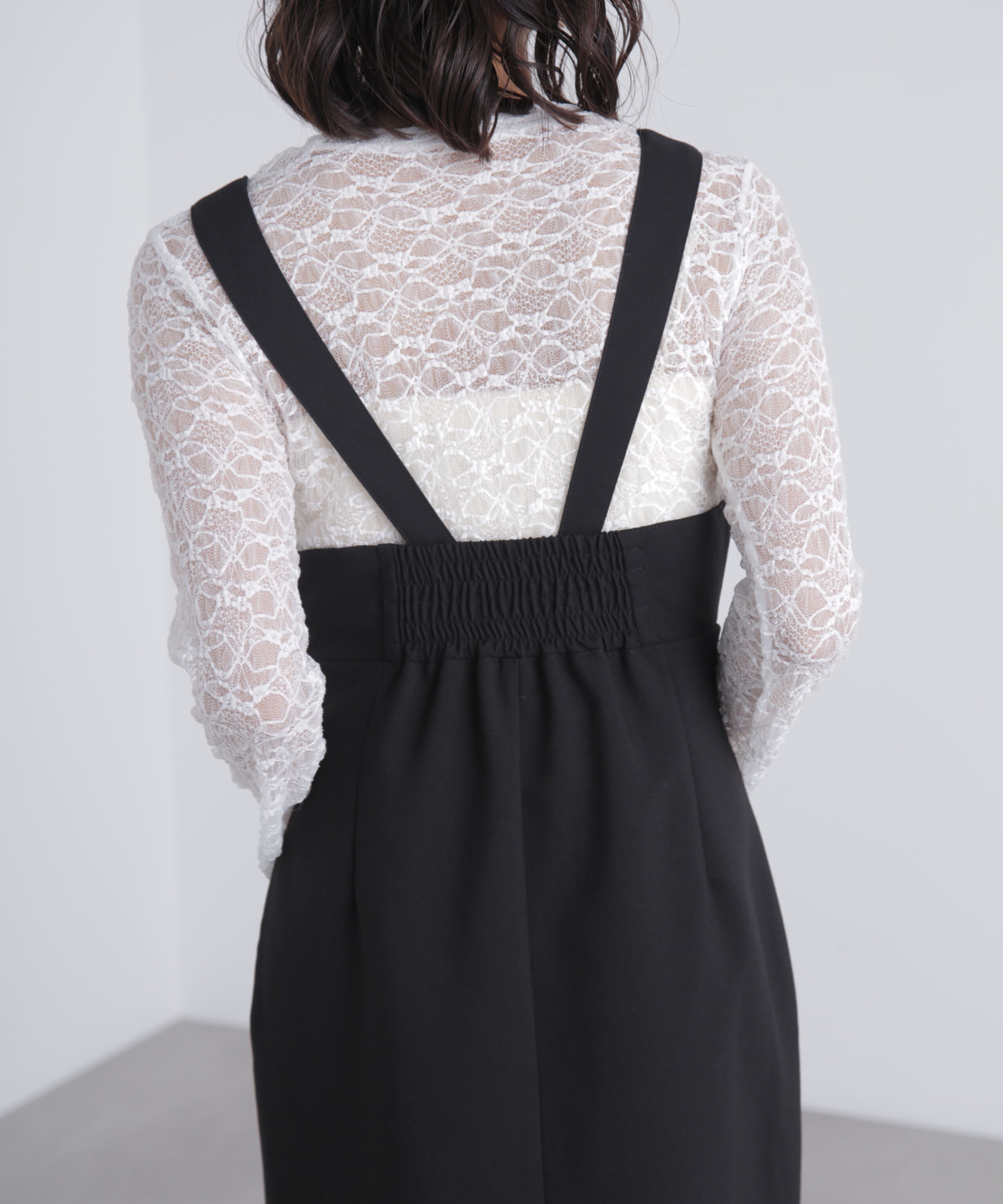  「スクープネックマキシジャンパースカート」|ワンピース|