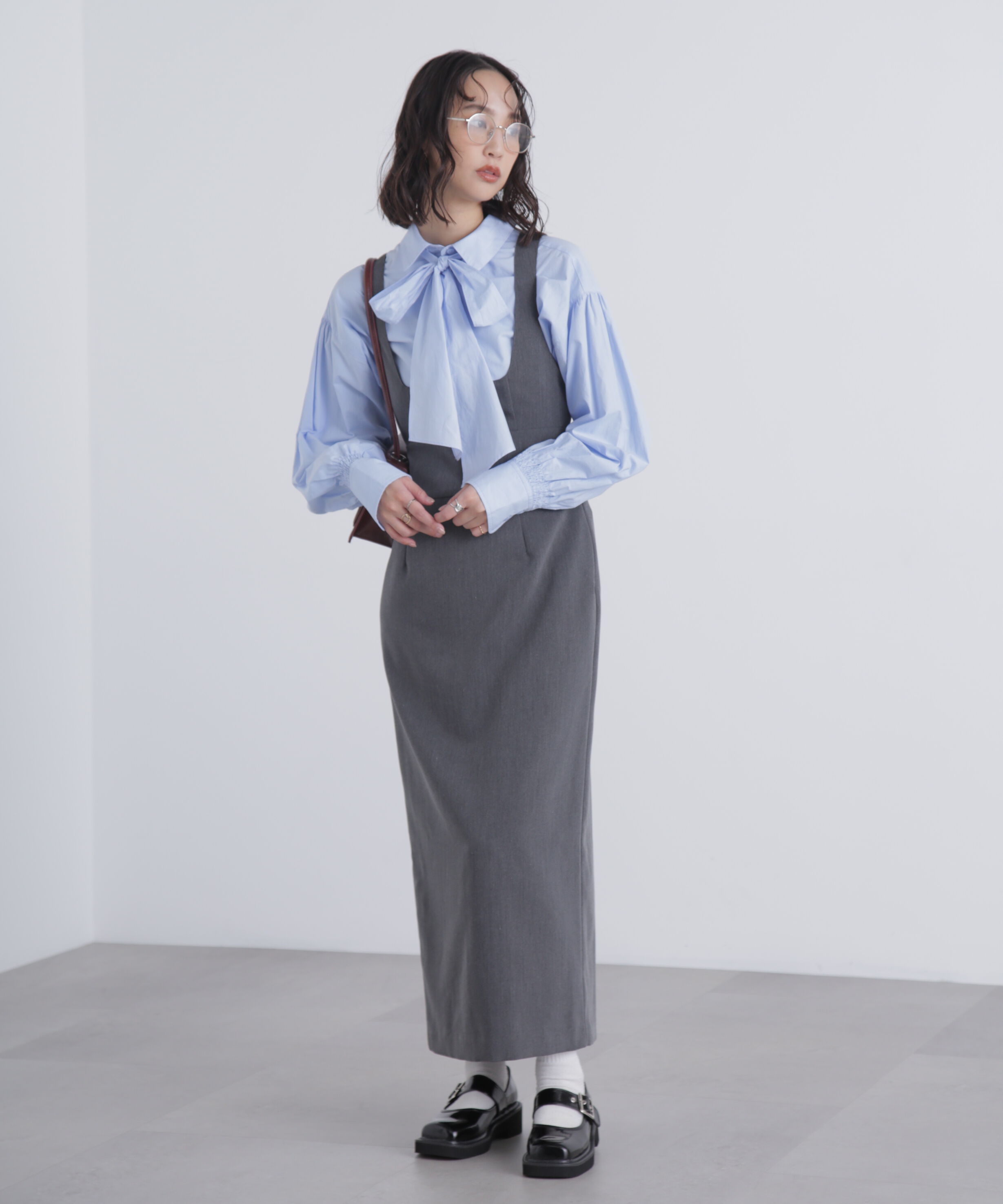  「スクープネックマキシジャンパースカート」|ワンピース|