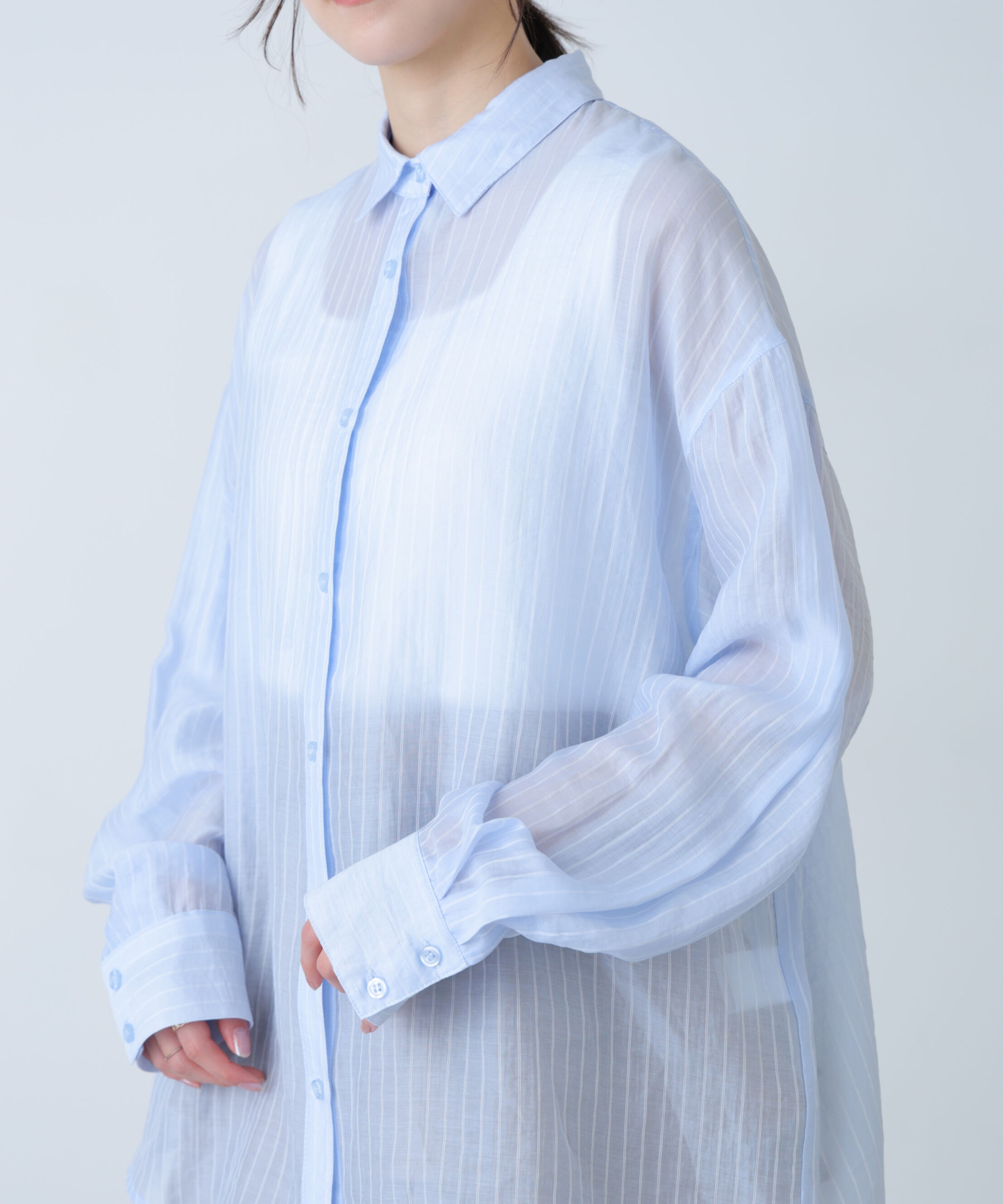  「シアーダブルストライプシャツ」|シャツ・ブラウス|