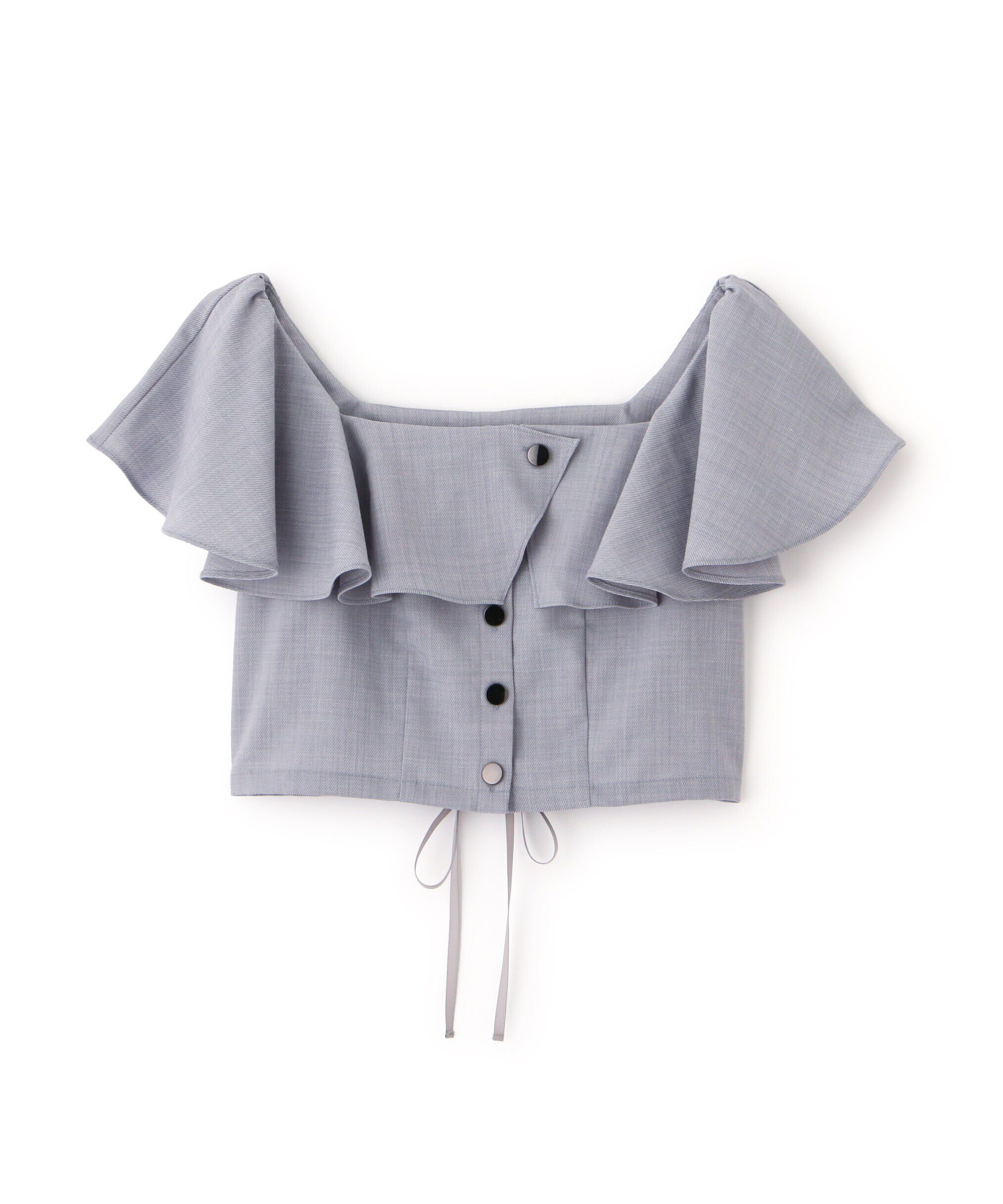  「リネンライククロップドブラウス　WEB限定カラー:ブルー」|シャツ・ブラウス|