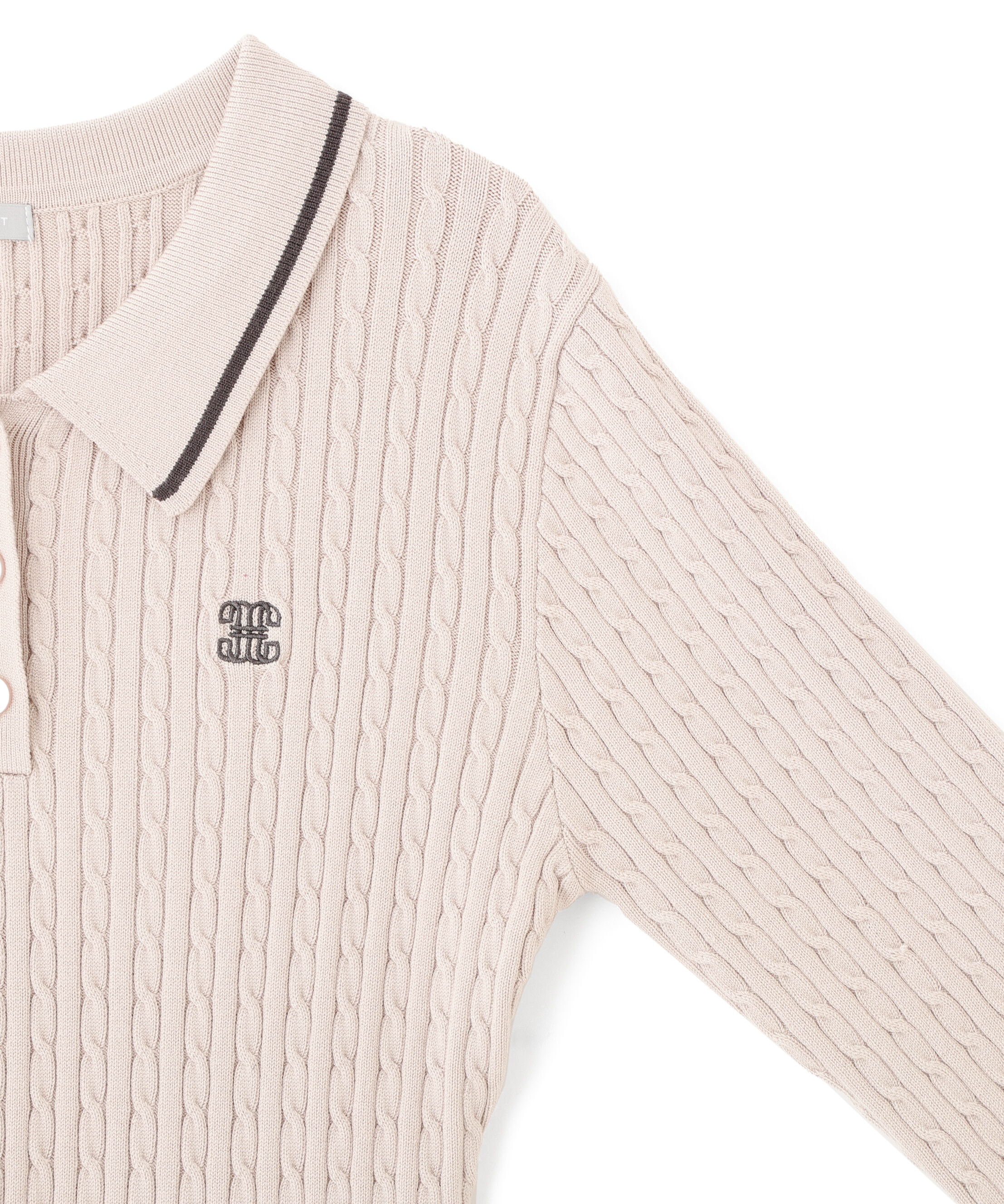  「ポロ襟ケーブルミニワンピース」|ワンピース|