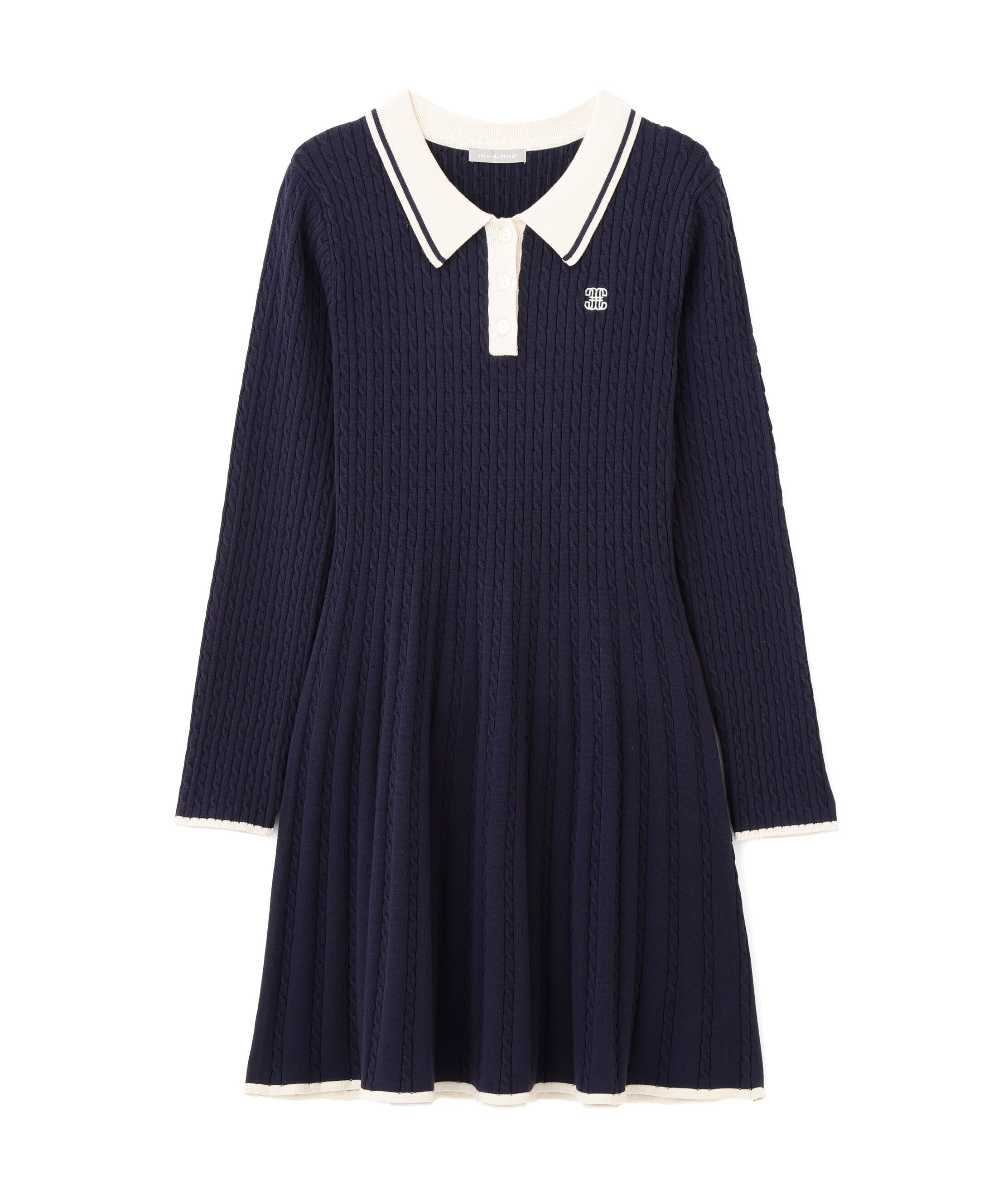  「ポロ襟ケーブルミニワンピース」|ワンピース|
