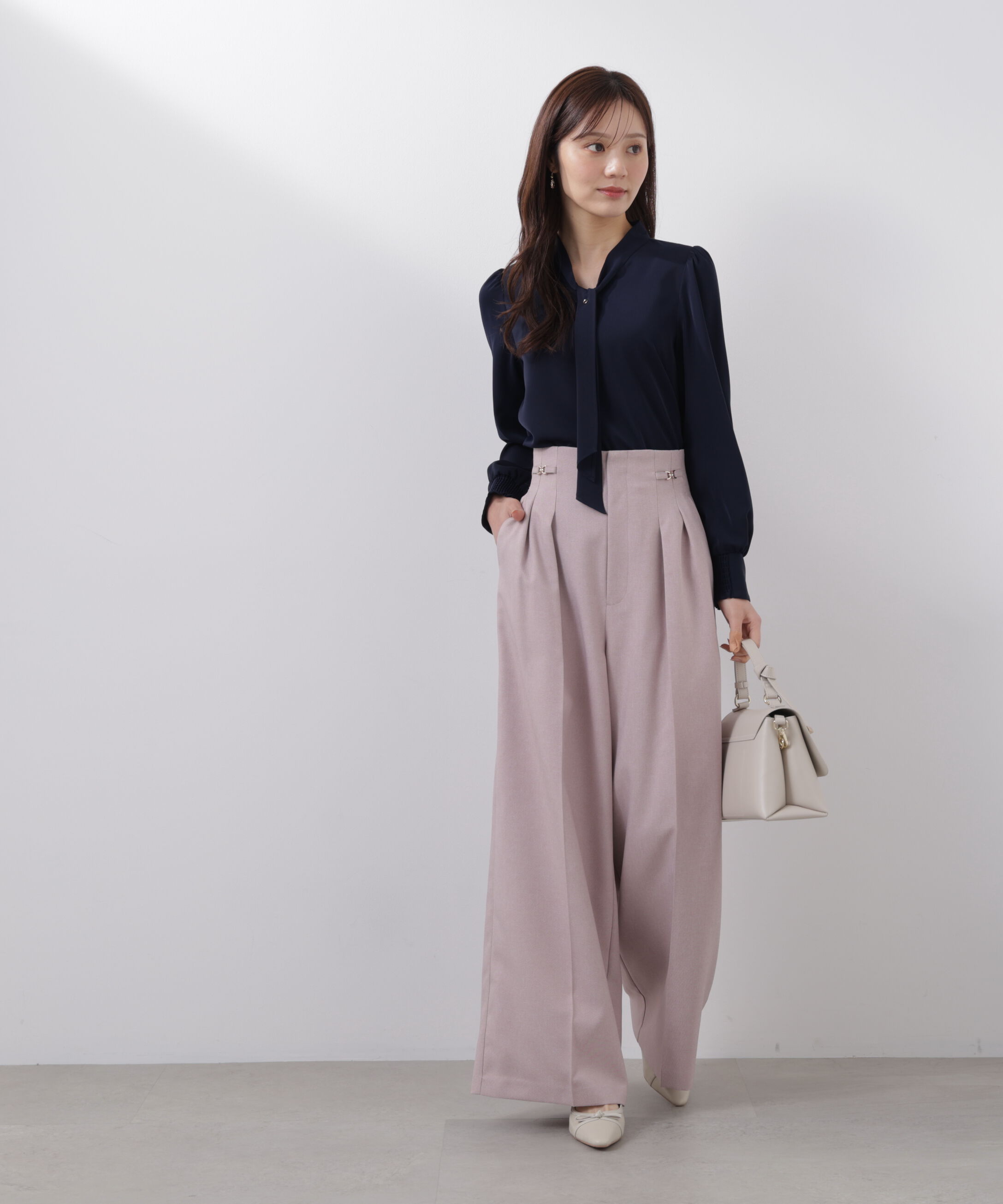 PROPORTION BODY DRESSING「ビットハイウエストワイドパンツ　26SS」|その他|ピンク