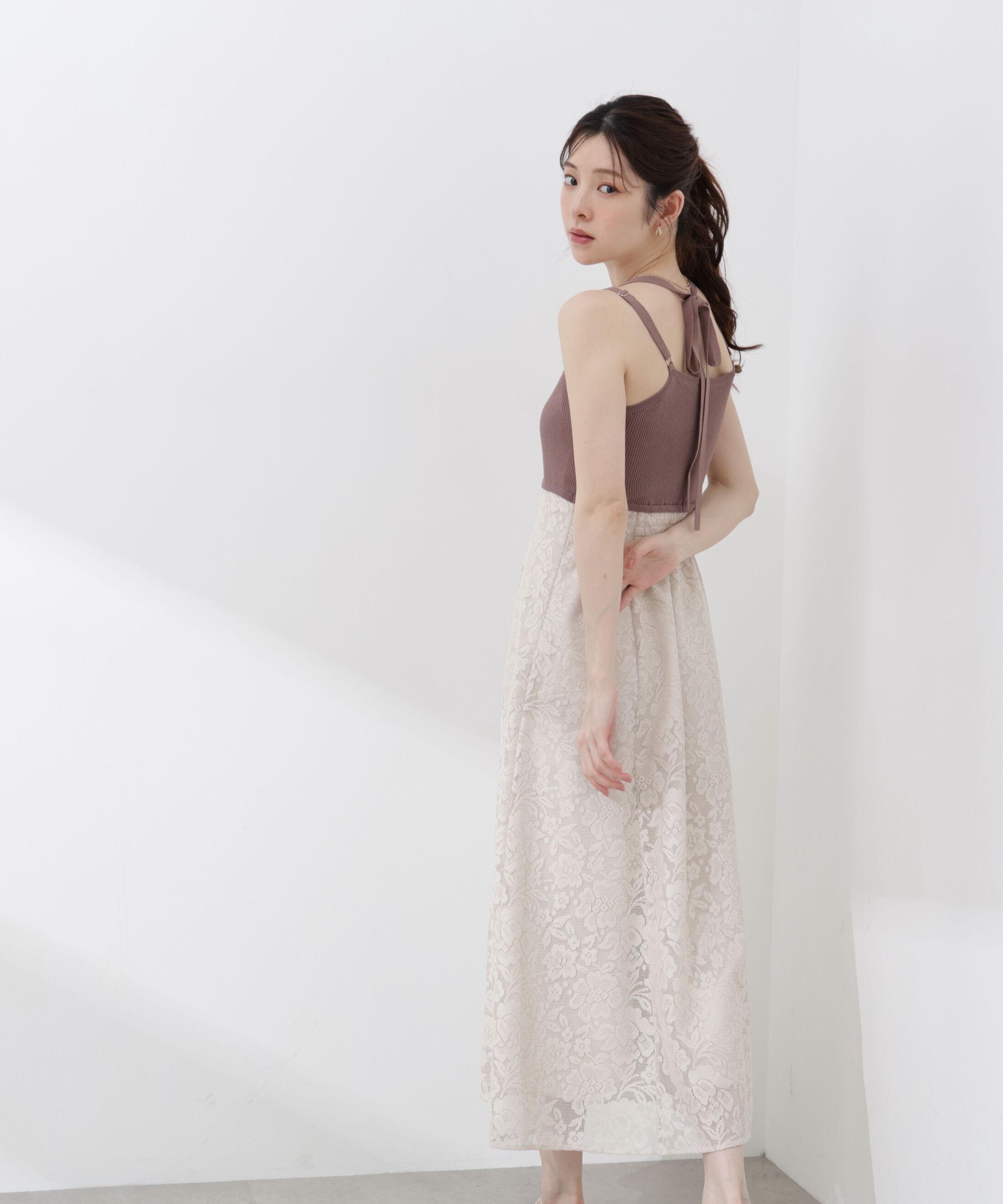 PROPORTION BODY DRESSING「ニットドッキングレースワンピース 26SS」|ワンピース|