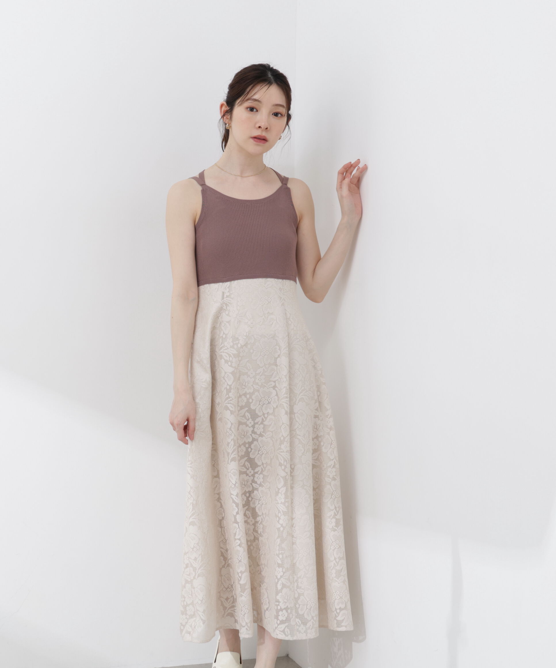 PROPORTION BODY DRESSING「ニットドッキングレースワンピース 26SS」|ワンピース|